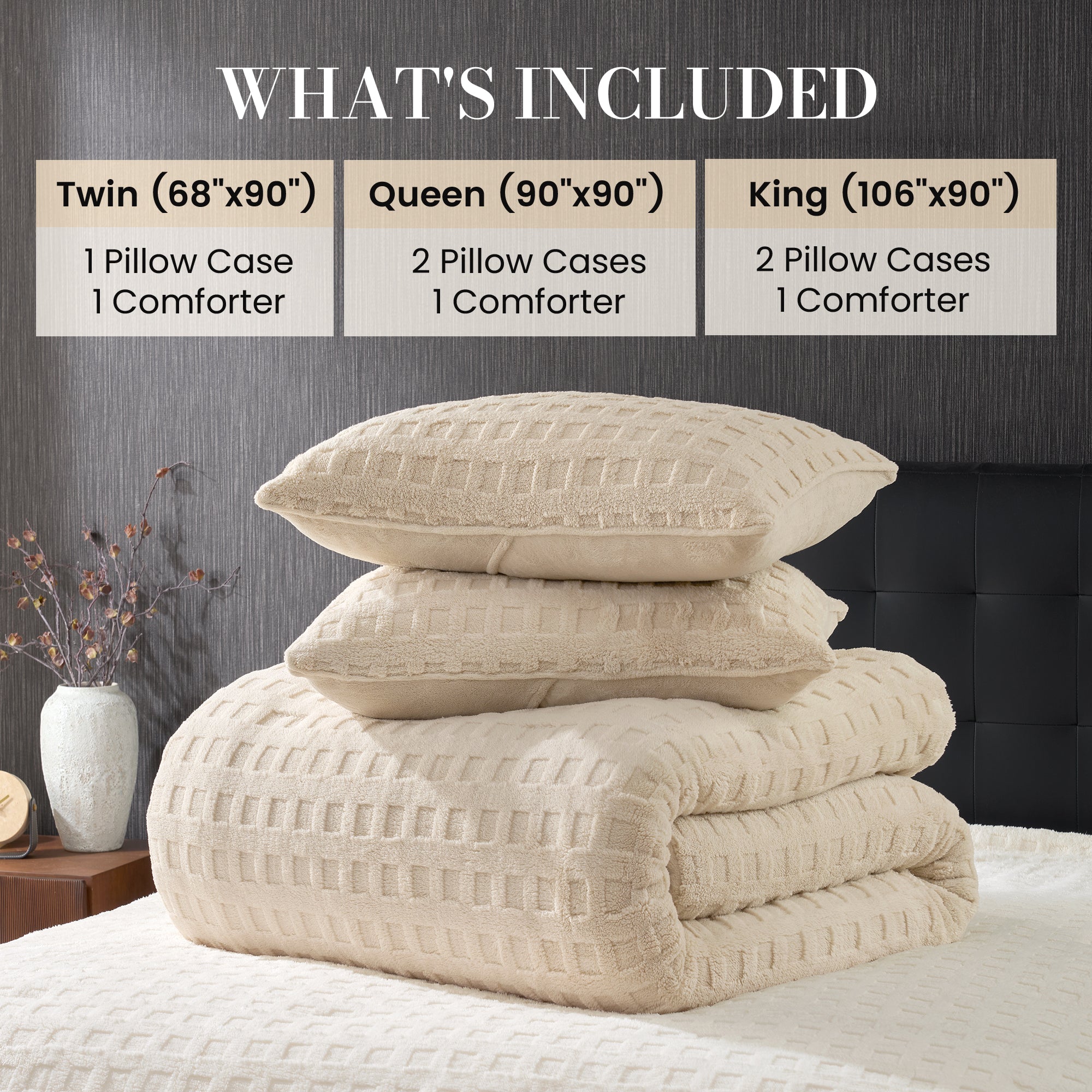 Winter Jacquard Cuddle Soft Waffle Comforter Set