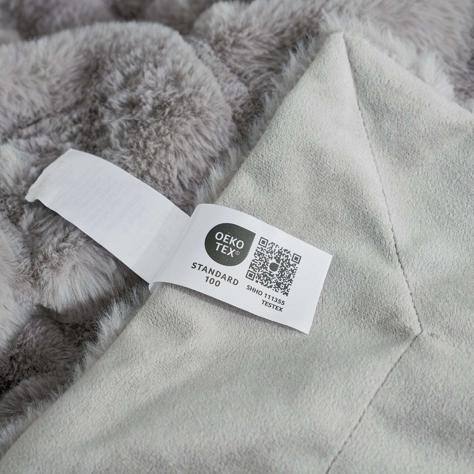 Cozy Bliss Sheared Faux Fur Blanket, OEKO-TEX certified #color_Grey