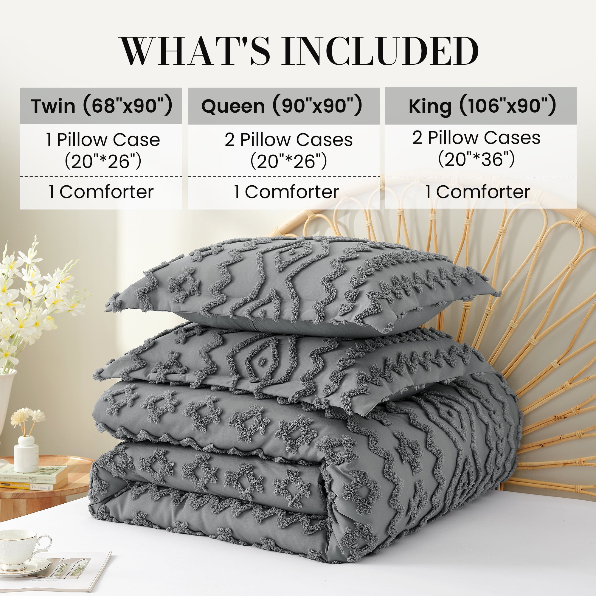 All-Season Faux Tufted Cable Comforter Set