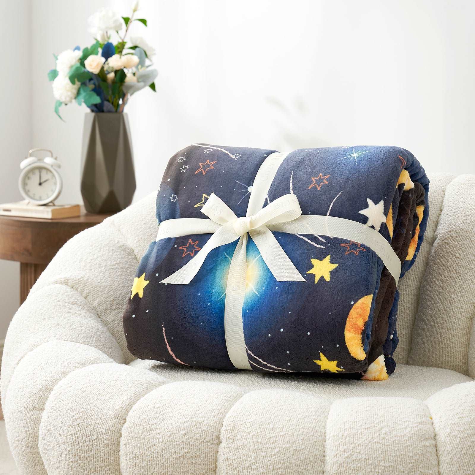 Starry Sky Fleece Blanket on chair, perfect gift #color_Starry sky