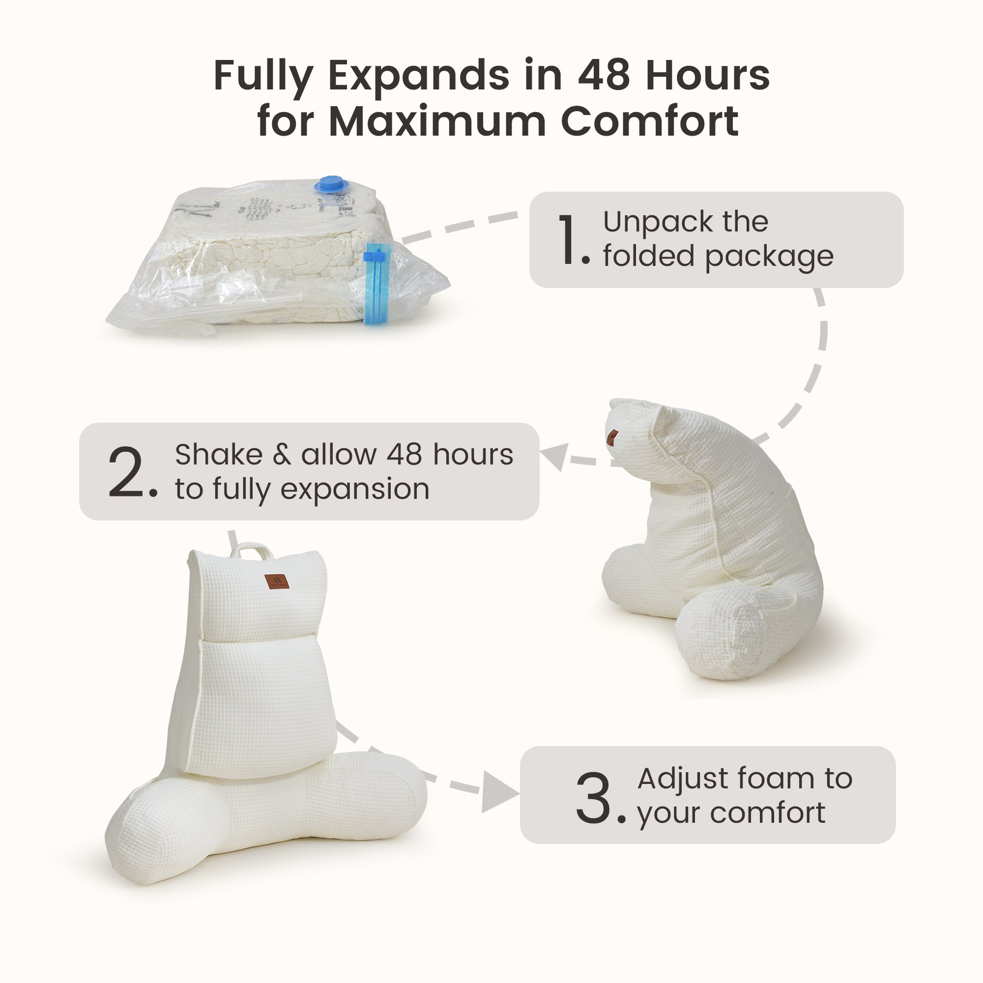 Cooling Waffle Knit Reading Pillow - Ivory