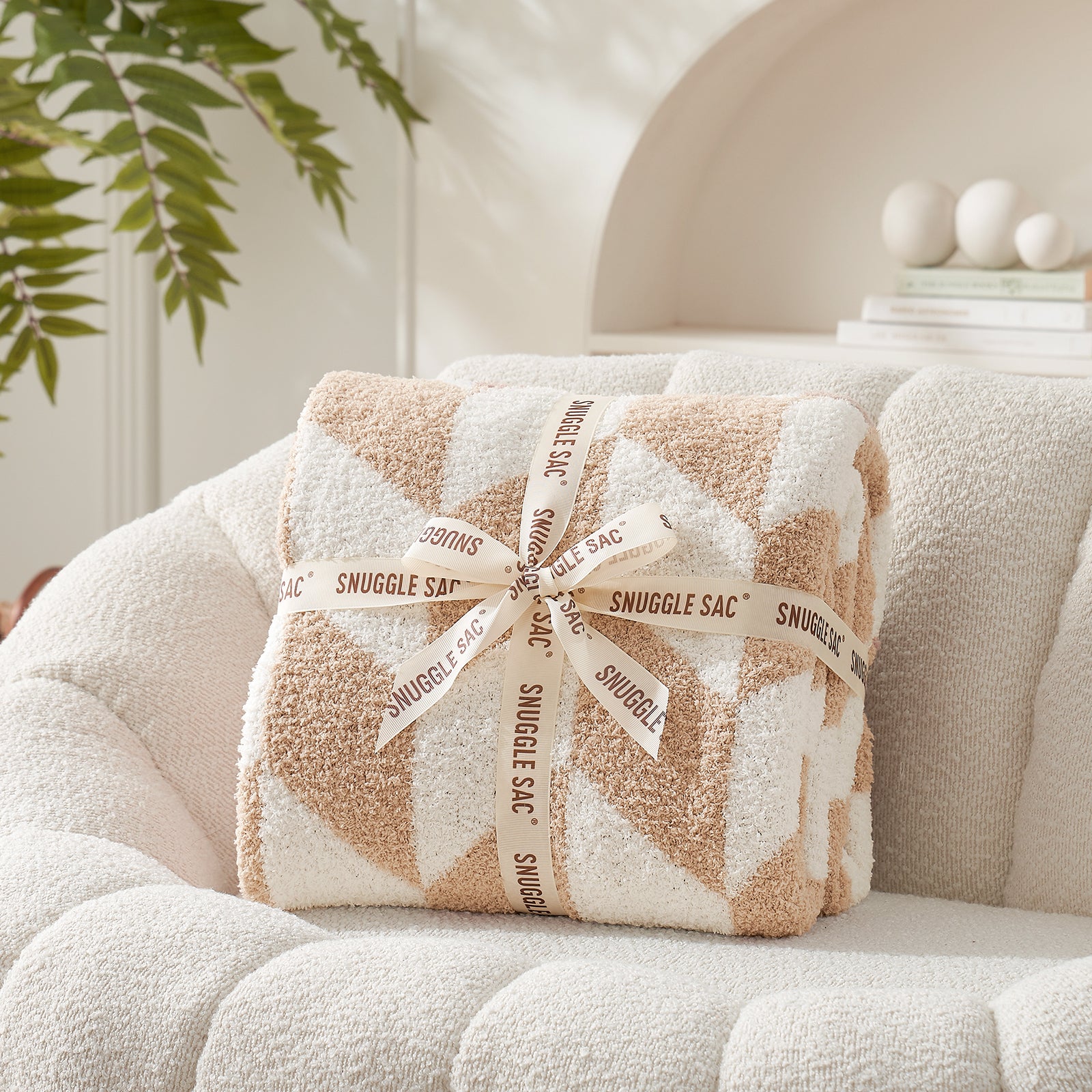 Chevron Feather Yarn Throw Blanket