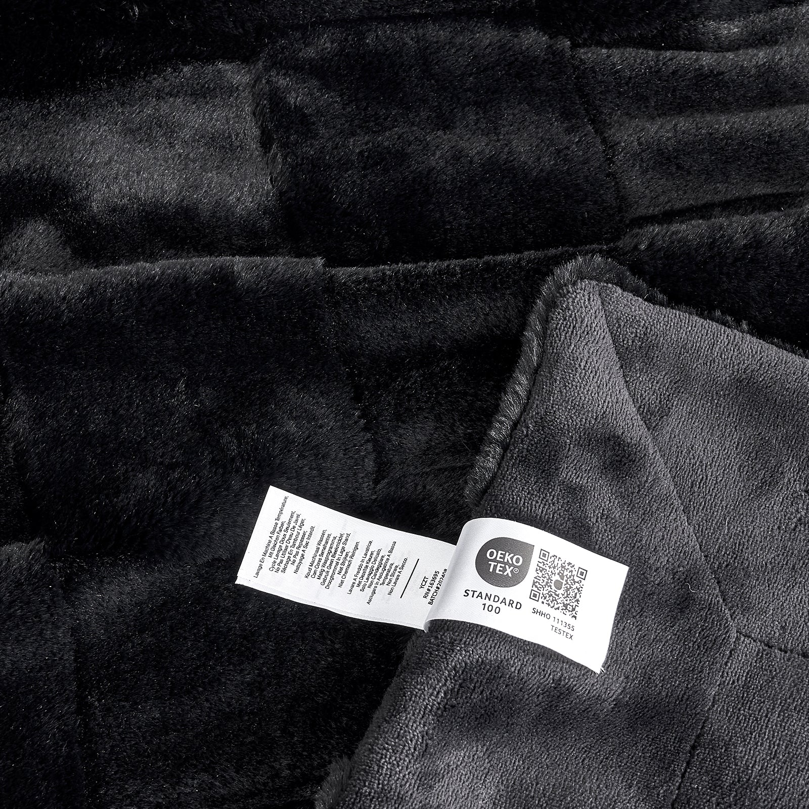 Checkerboard Faux Fur Throw Blanket