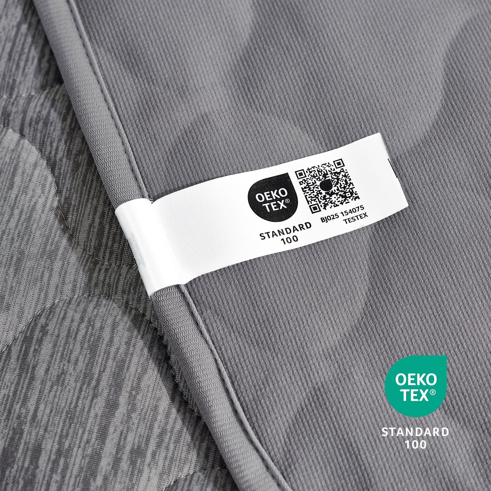 Close up of OEKO-TEX certified fabric, pet friendly and non-toxic textile for dog and cat safe home#color_Dark Grey
