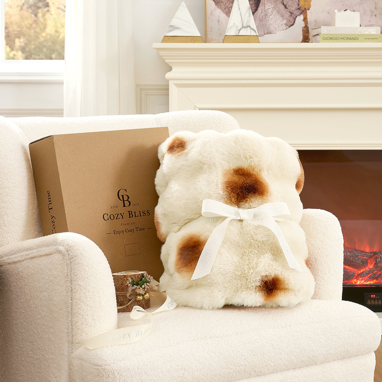 Burrito Faux Fur Throw Blanket 60 Inches