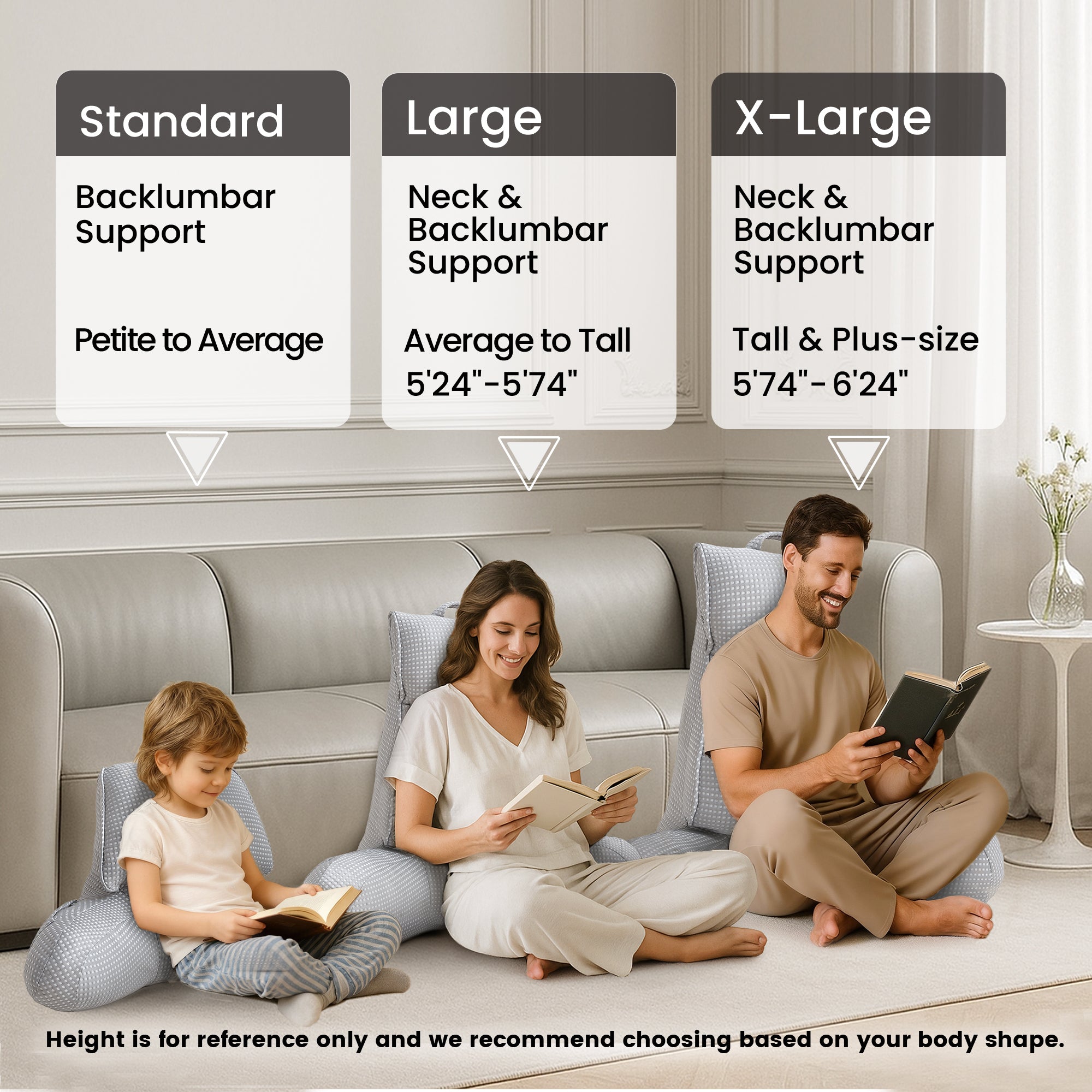 Cooling Waffle Knit Reading Pillow - Grey