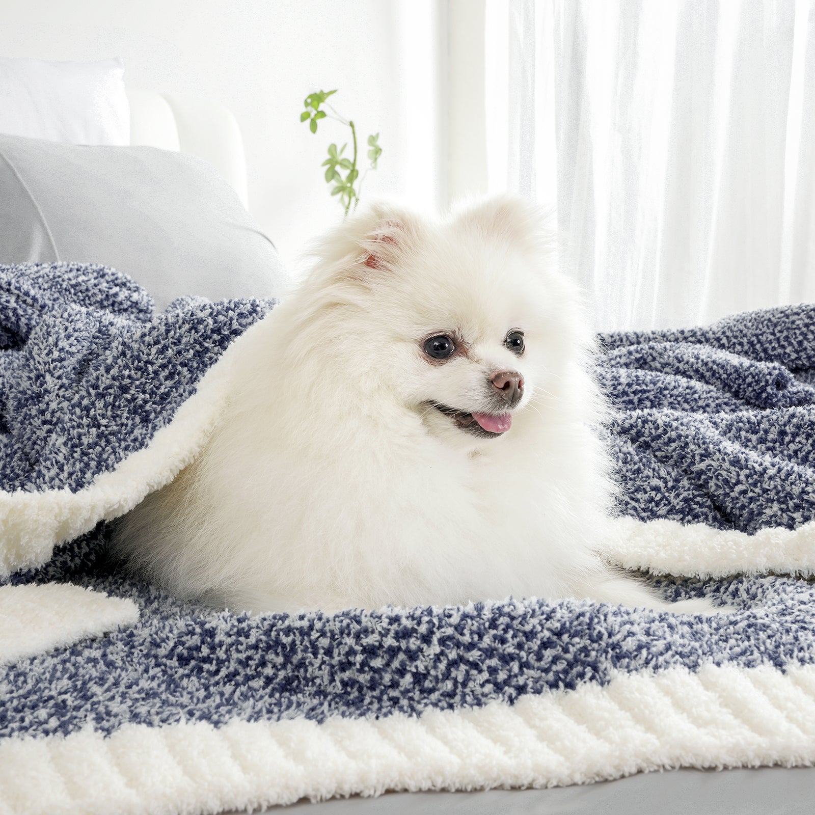 Heather Feather Yarn Throw Blanket