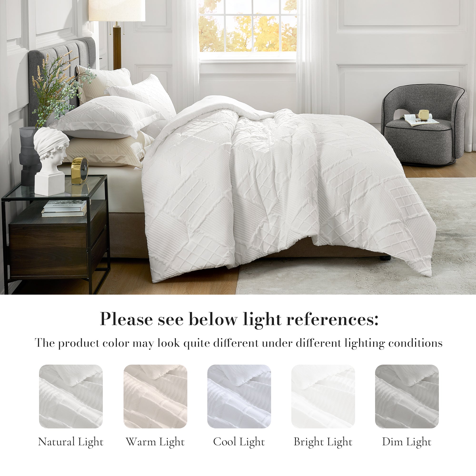 All-Season Jacquard Windowpane Comforter Set