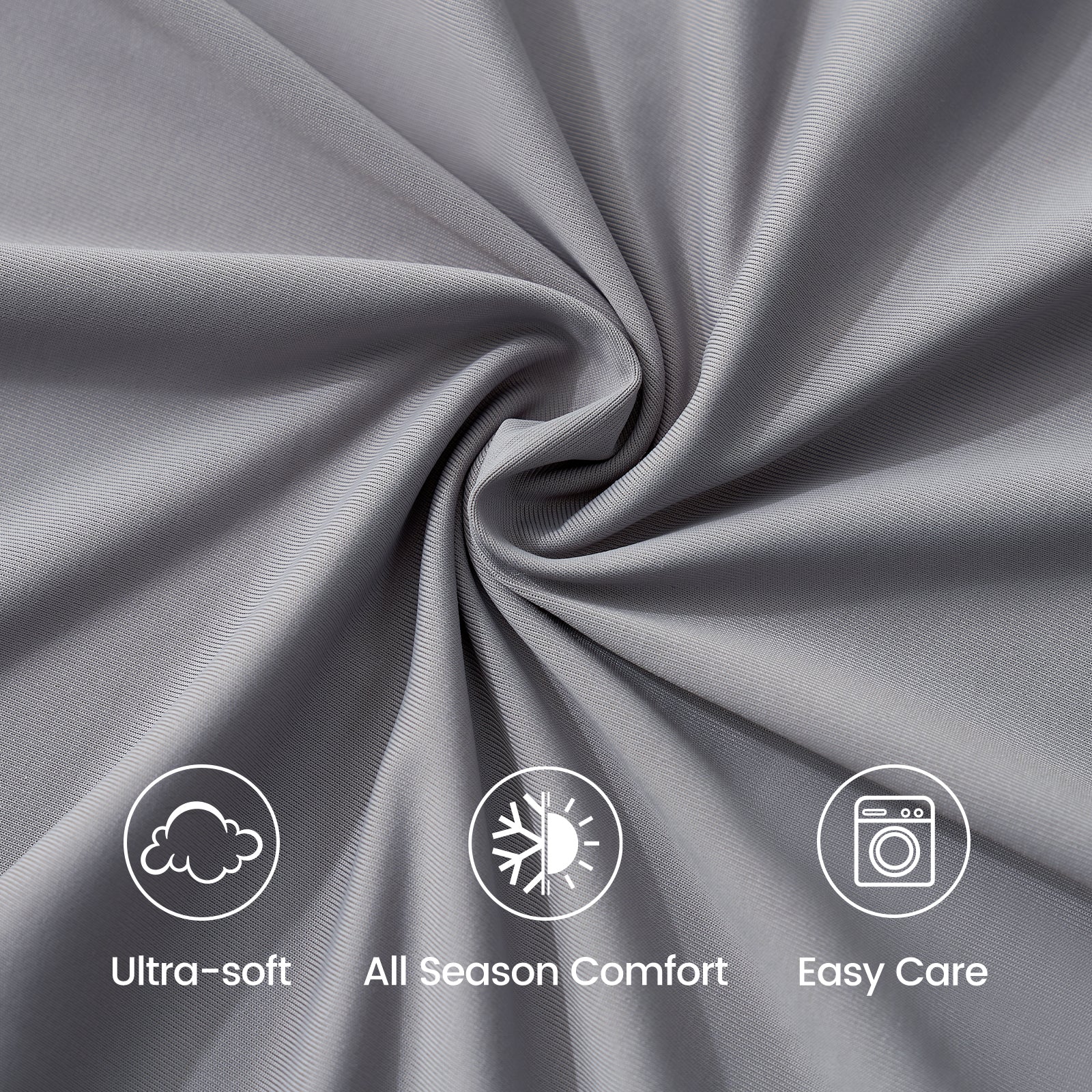 Gray cooling fitted sheet fabric, ultra-soft and breathable, for all-season comfort and easy care. #Color_Dark Grey