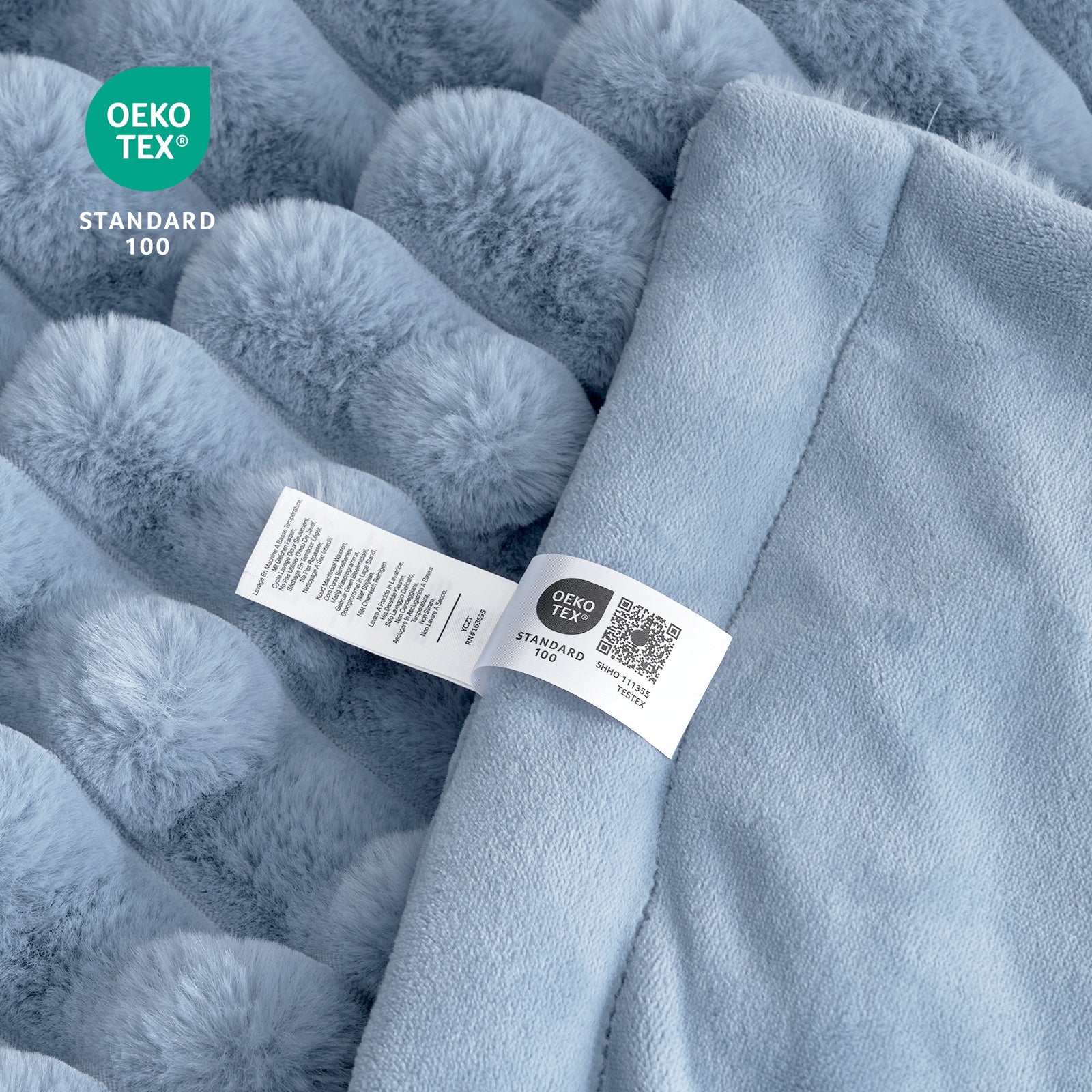 Striped Faux Fur Throw Blanket