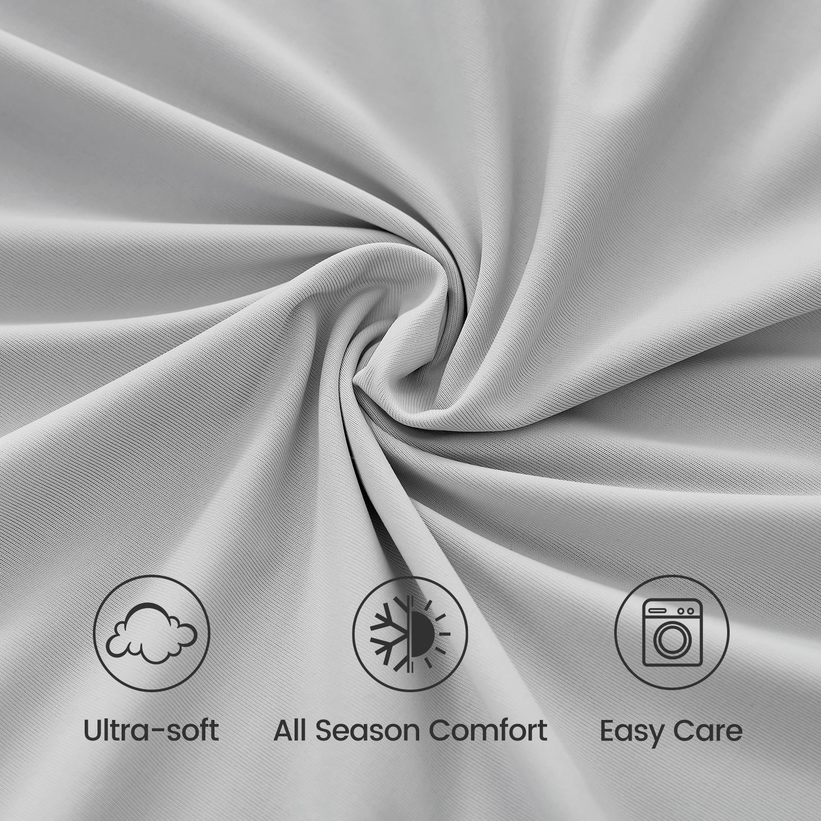 Light gray cooling sheet fabric, ultra-soft, all-season comfort, and easy care. #Color_Light Grey