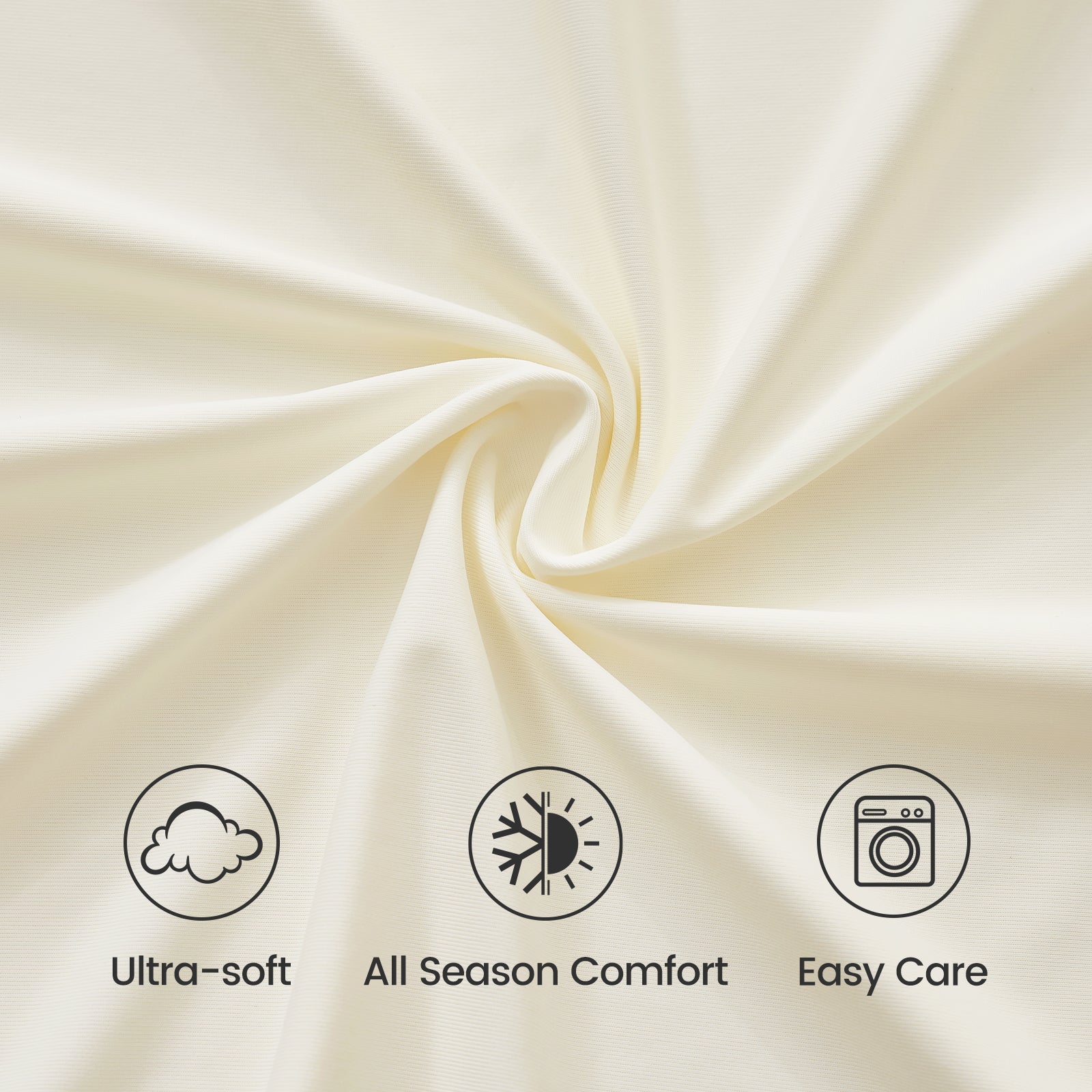 Ultra-soft, All-season comfort cream cooling sheet. Easy care. #Color_Cream White