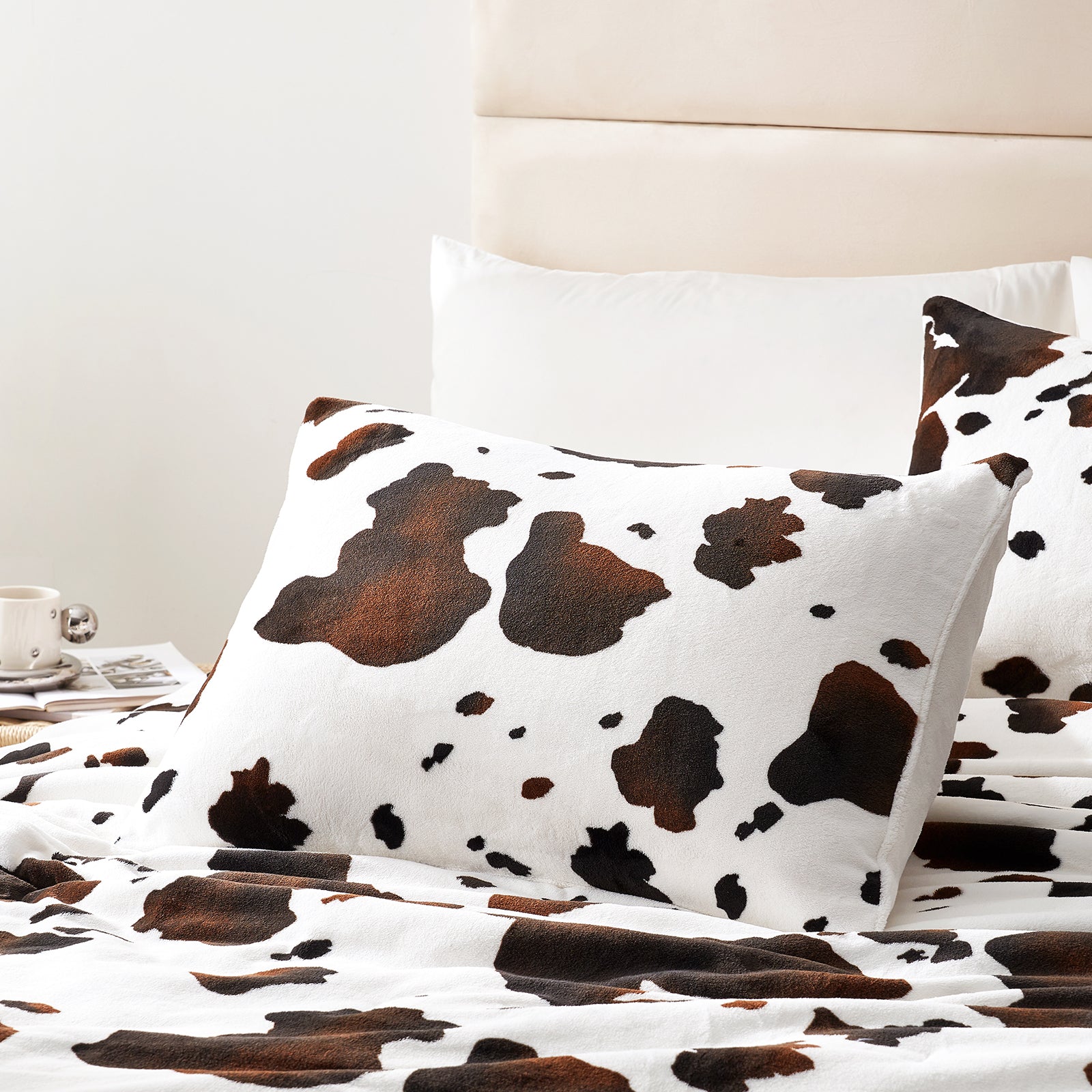 Cow Print Fluffy Comforter Set 1 Comforter + 2 Shams (60% off)