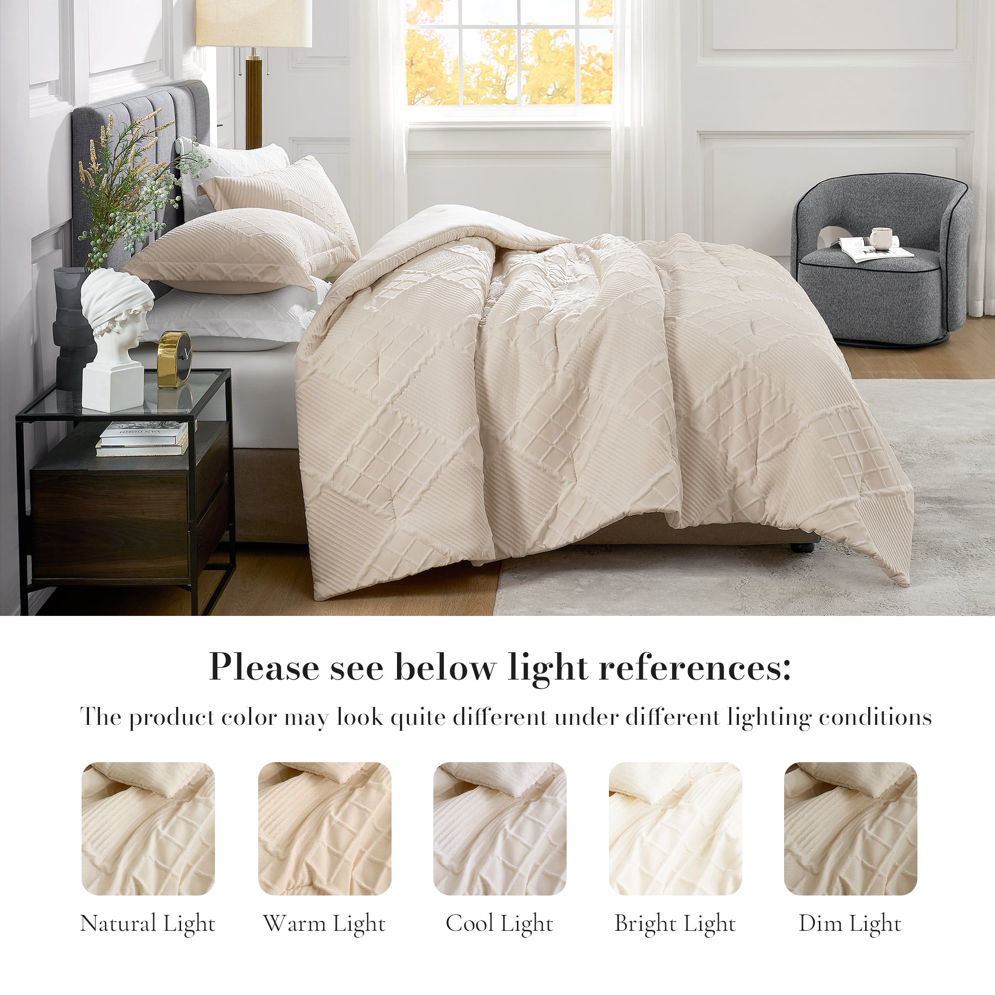 All-Season Jacquard Windowpane Comforter Set