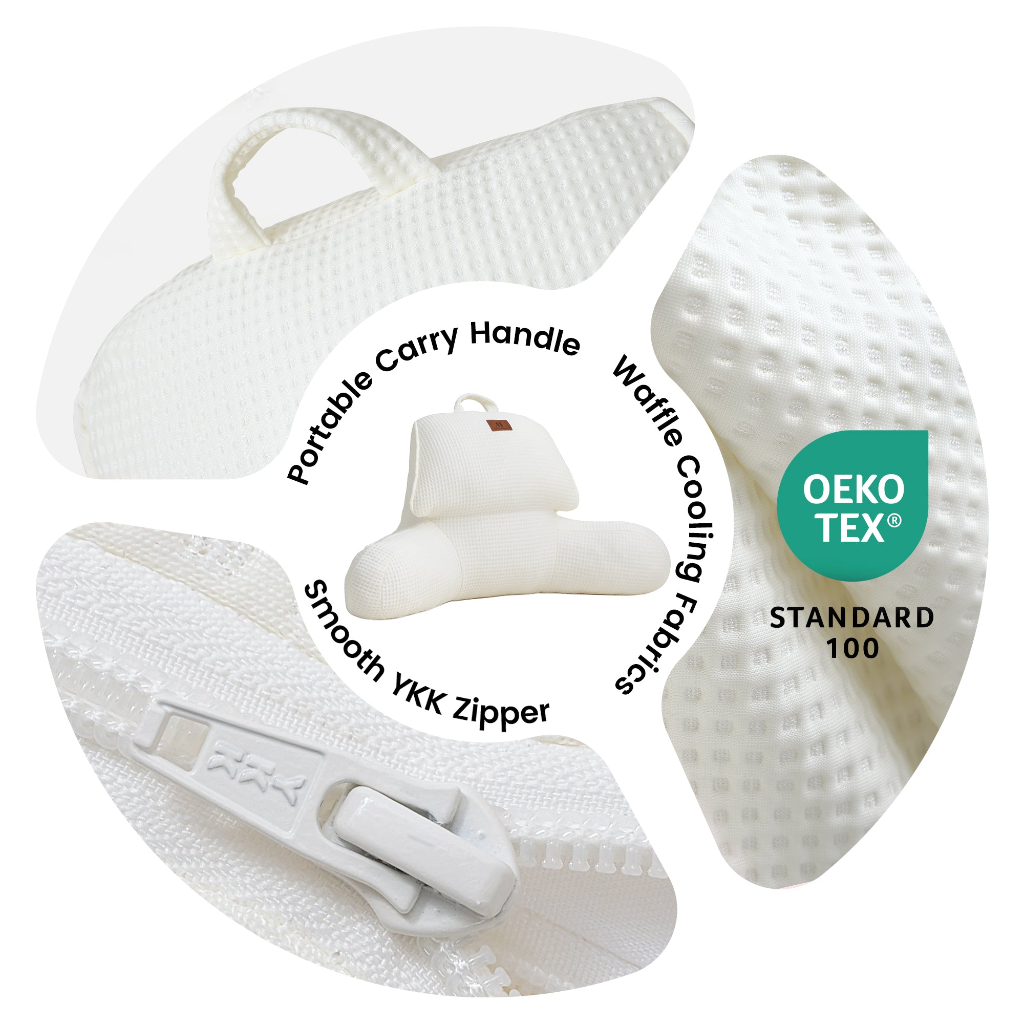 Cooling Waffle Knit Reading Pillow - Ivory