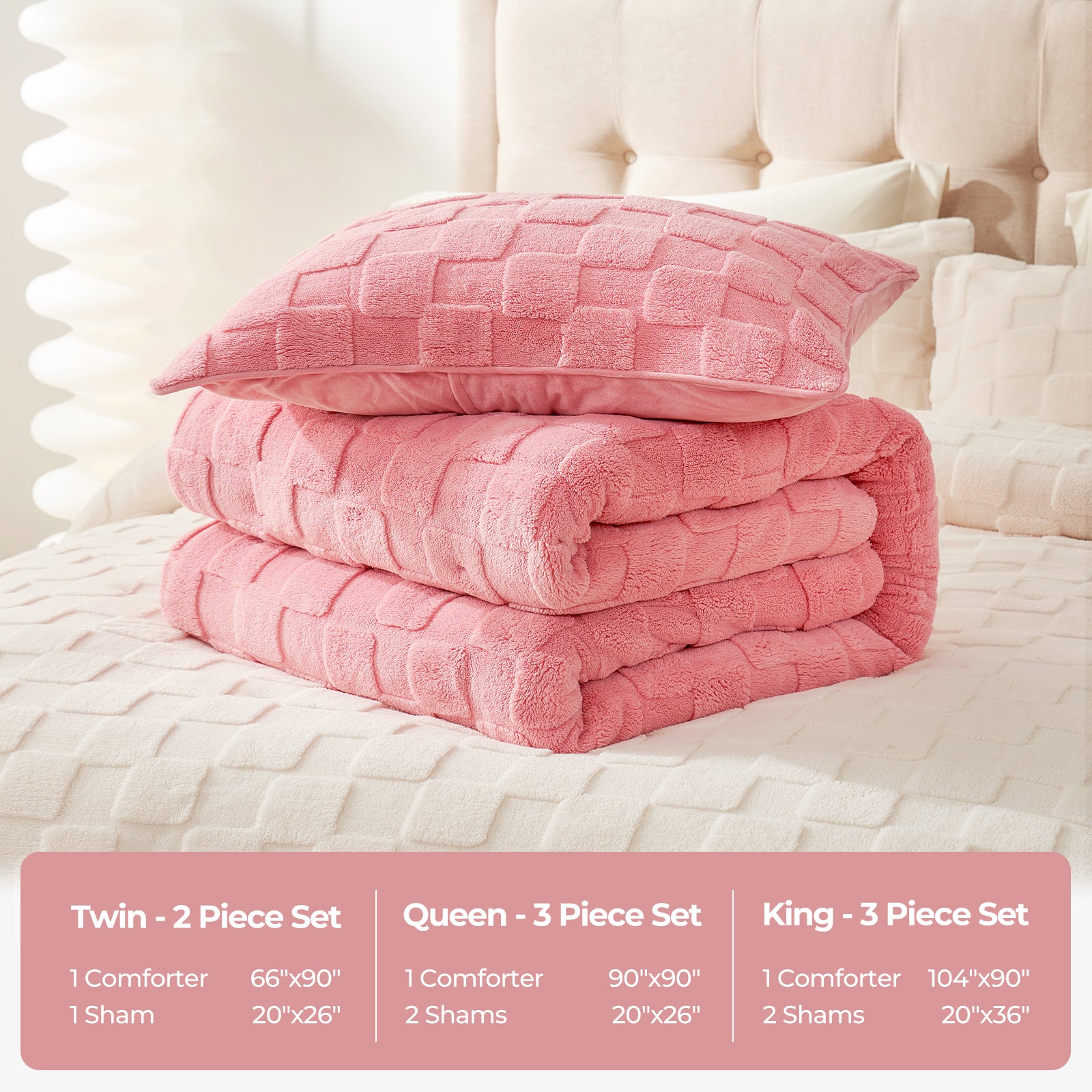 Fluffy Checkered Sherpa Bed Set