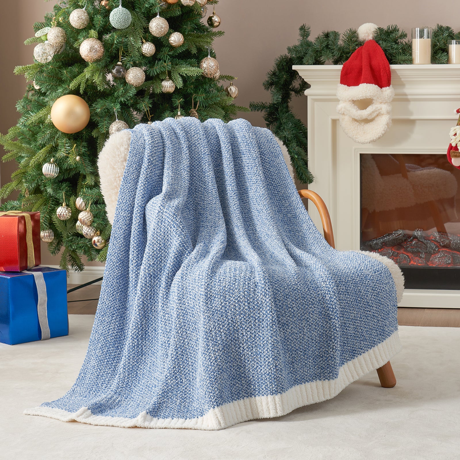 Cozy Bliss x SS Heather Feather Yarn Throw Blanket