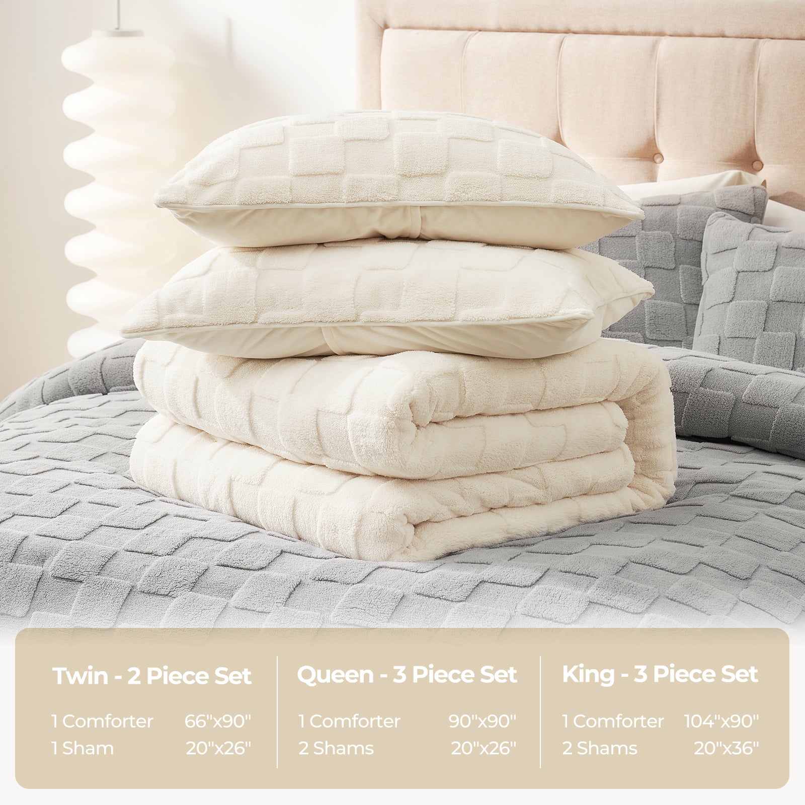 Cozy Bliss Fluffy Sherpa Bed Set, bed set size options
