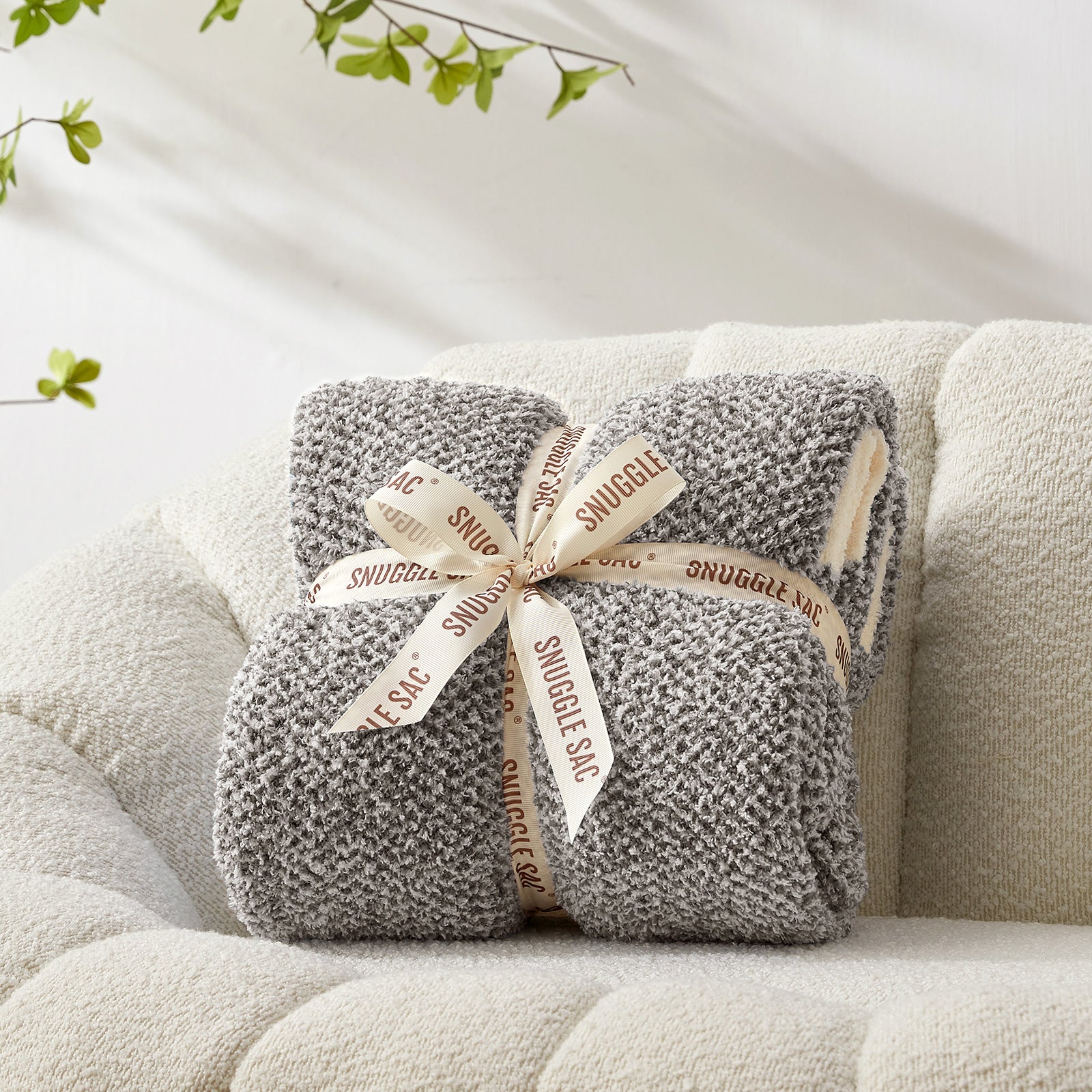 Heather Feather Yarn Throw Blanket