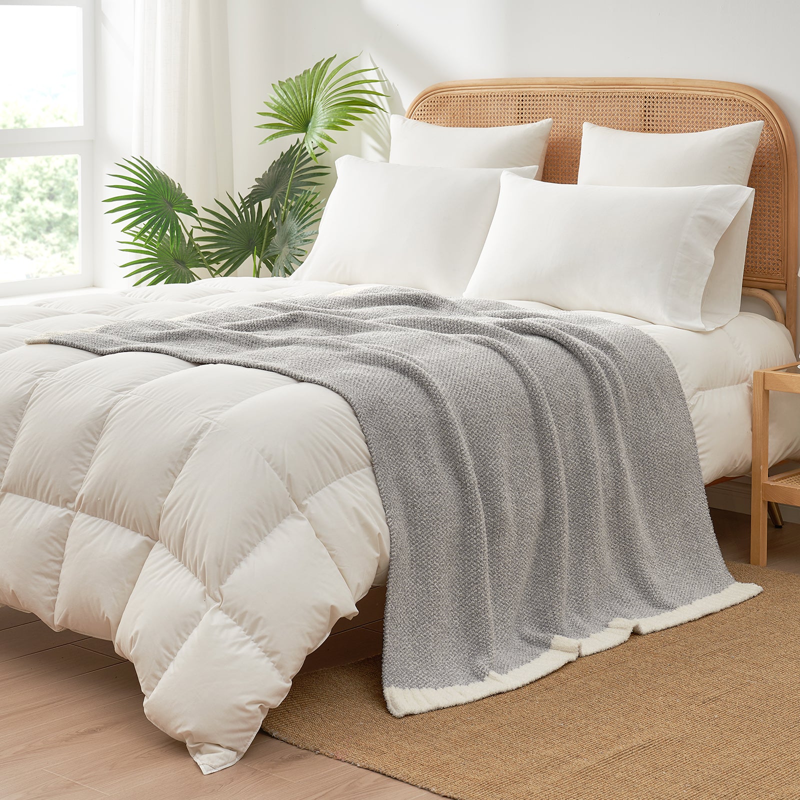 Cozy Bliss x SS Heather Feather Yarn Throw Blanket