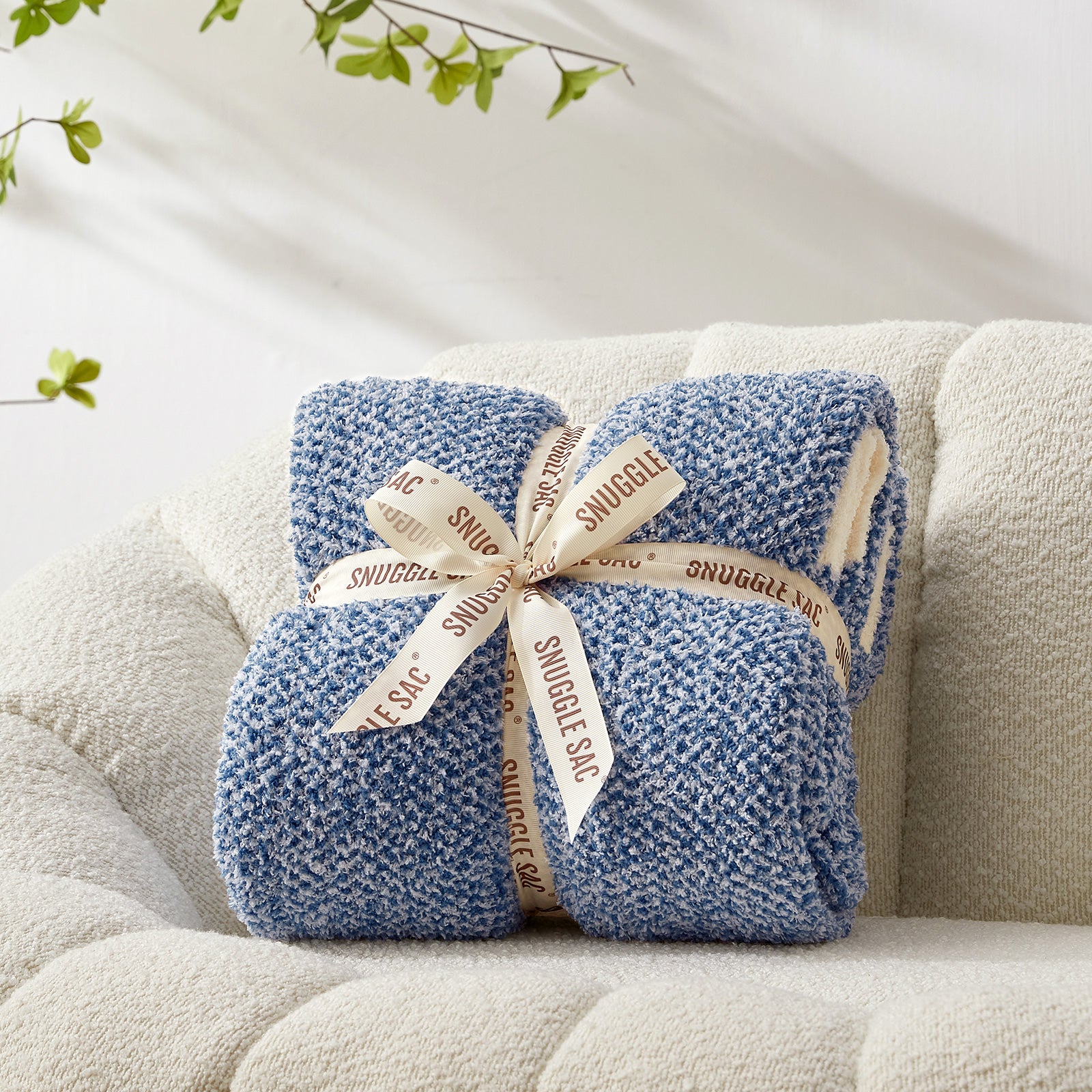 Heather Feather Yarn Throw Blanket