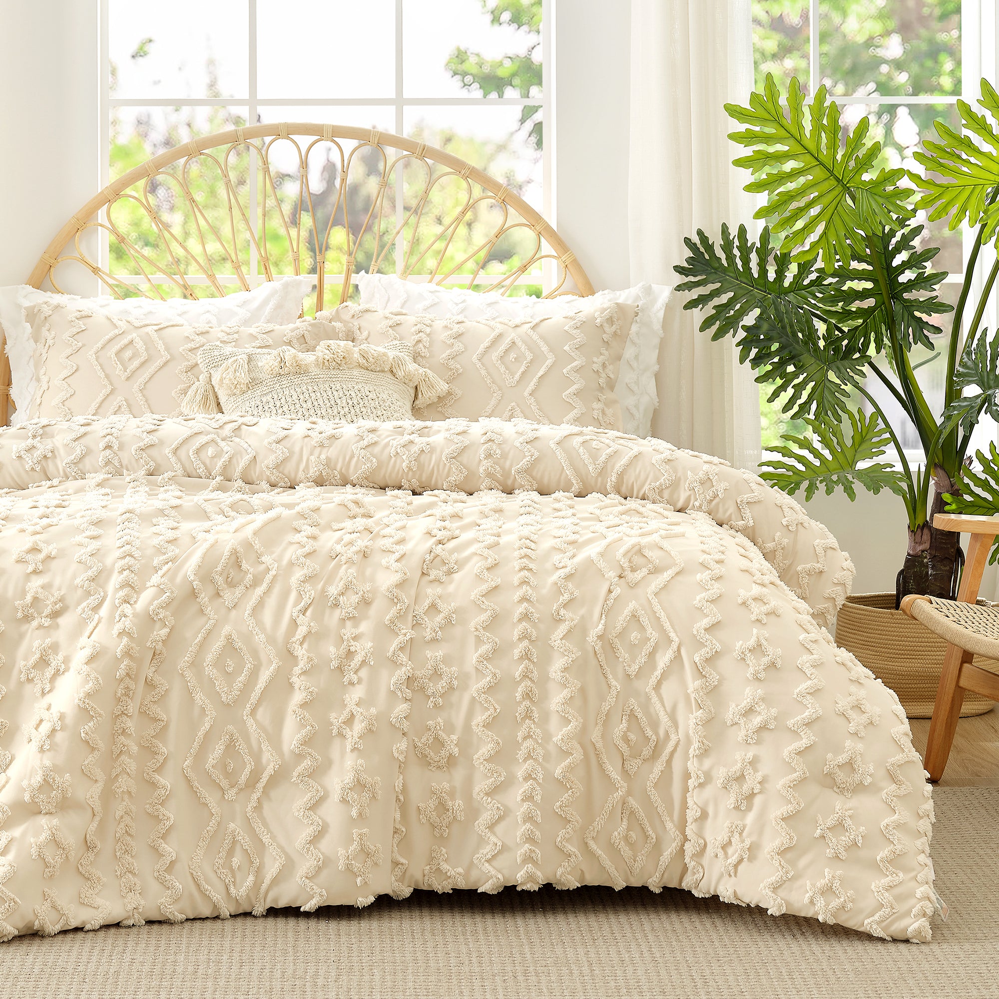 All-Season Faux Tufted Cable Comforter Set