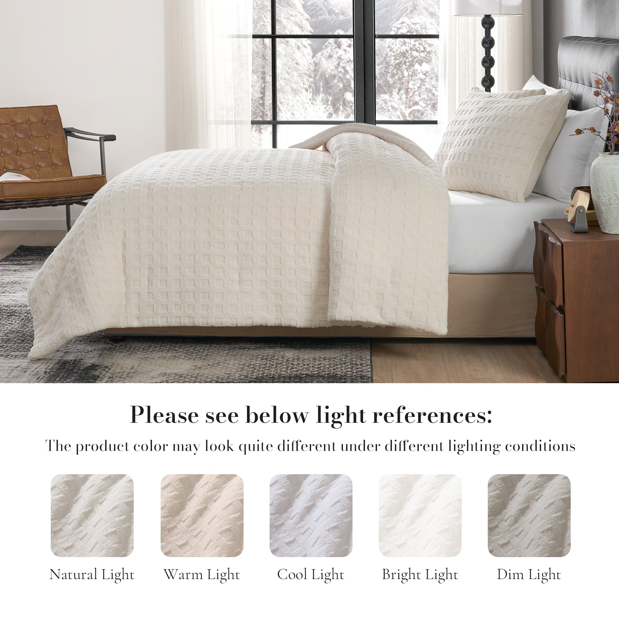 Winter Jacquard Cuddle Soft Waffle Comforter Set