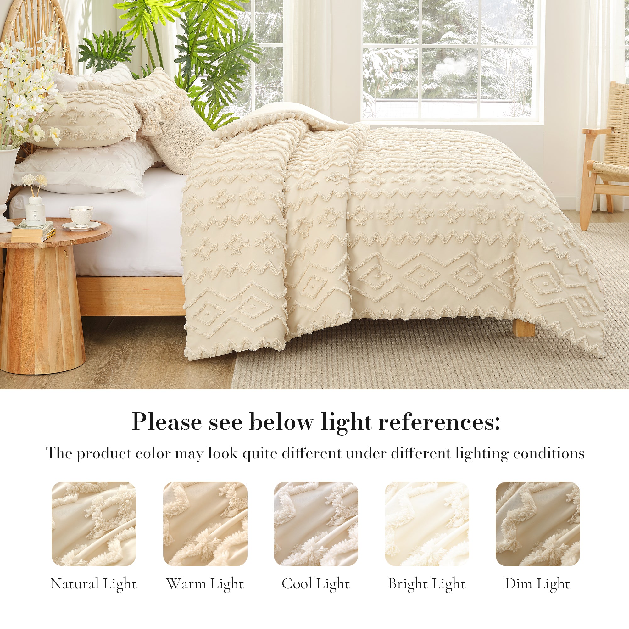 All-Season Faux Tufted Cable Comforter Set