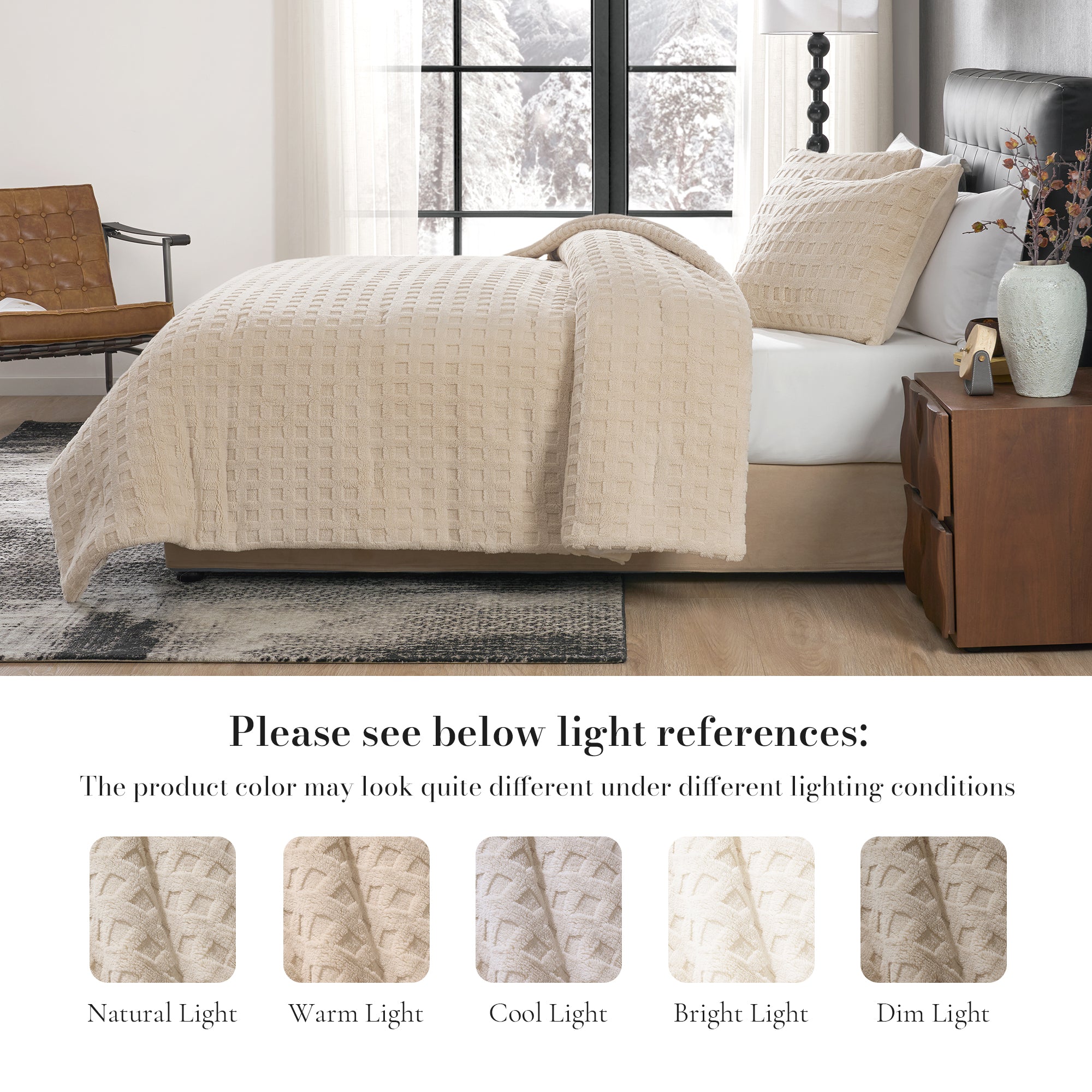 Winter Jacquard Cuddle Soft Waffle Comforter Set