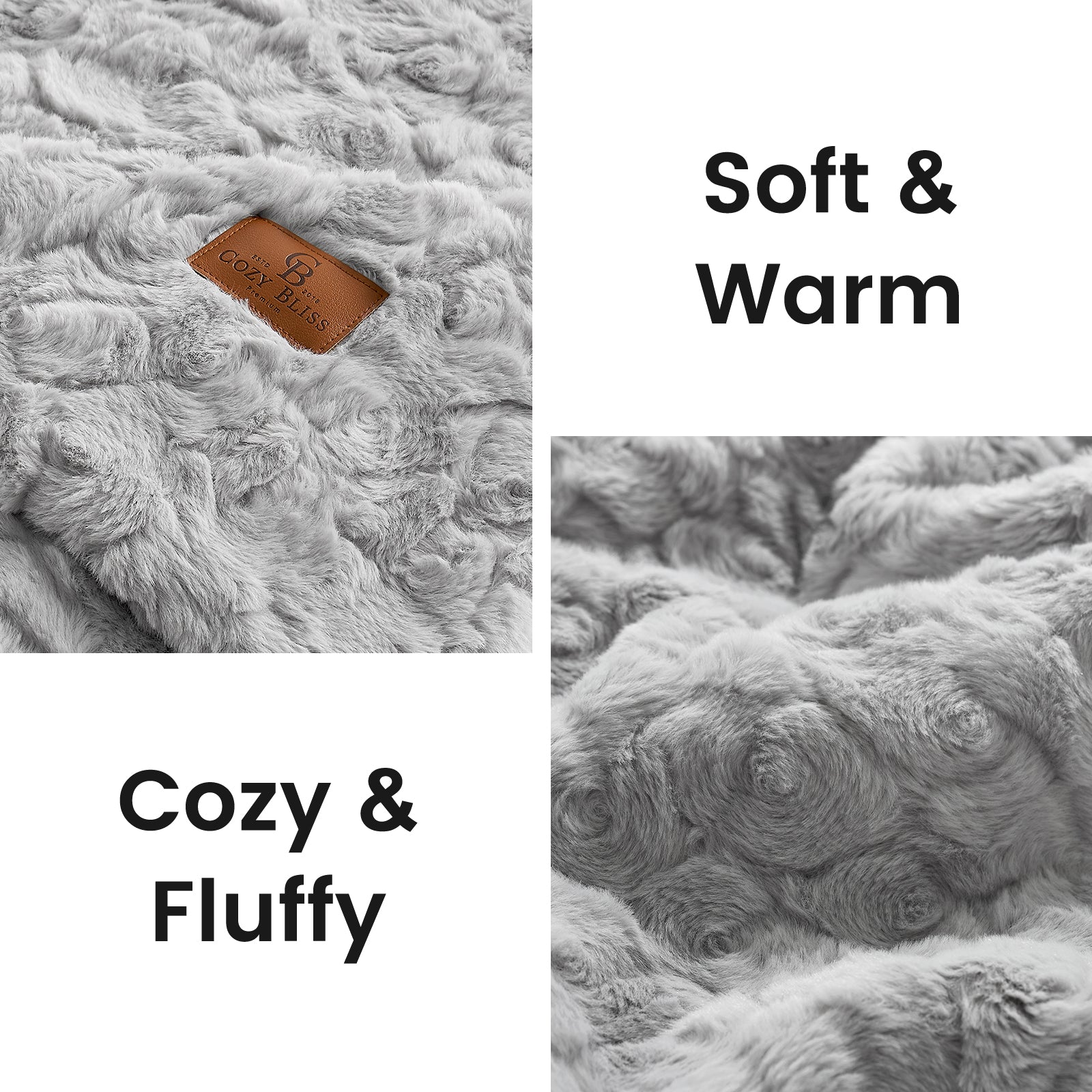 Reversible Wave Textured Faux Fur Throw Blanket