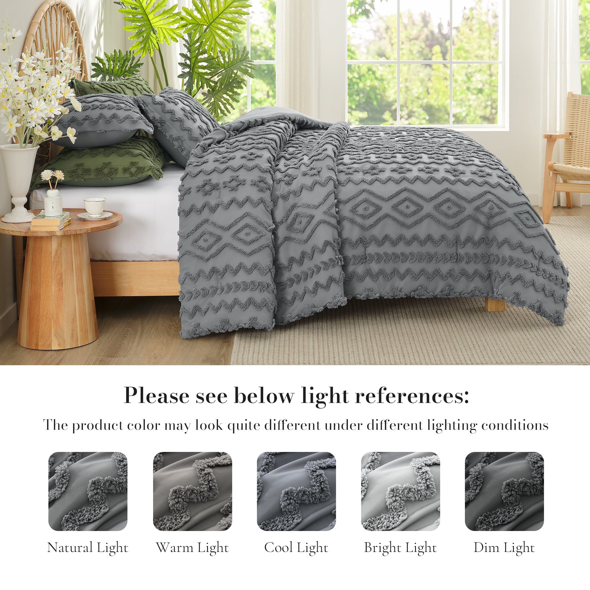 All-Season Faux Tufted Cable Comforter Set