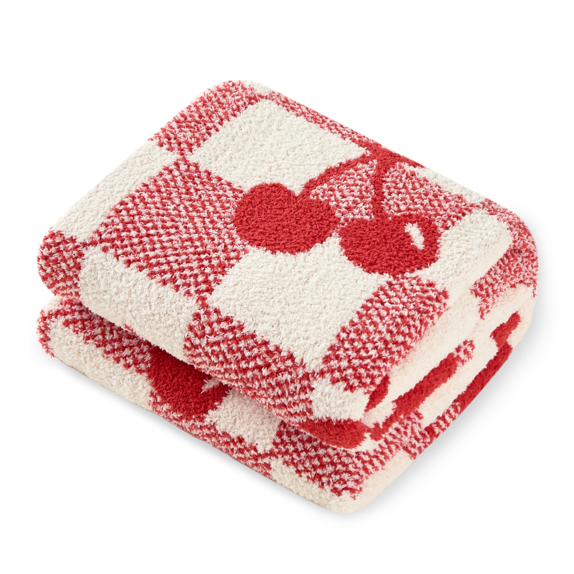 Reversible Checkered With Red Cherry Throw