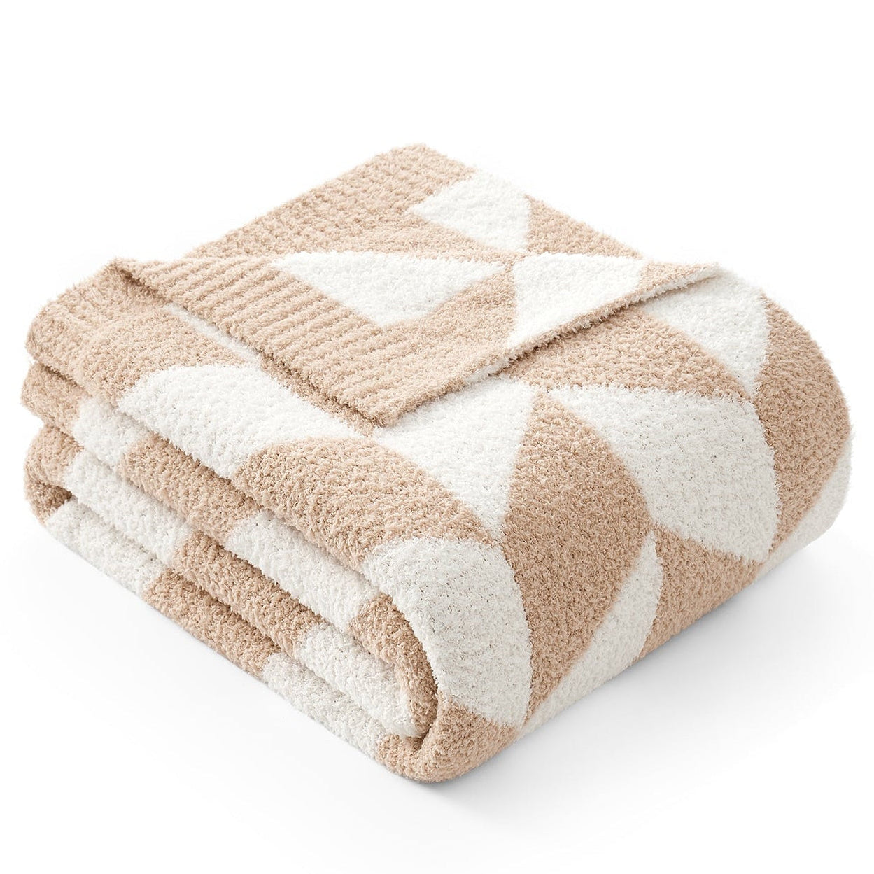 Chevron Feather Yarn Knit Throw Blanket