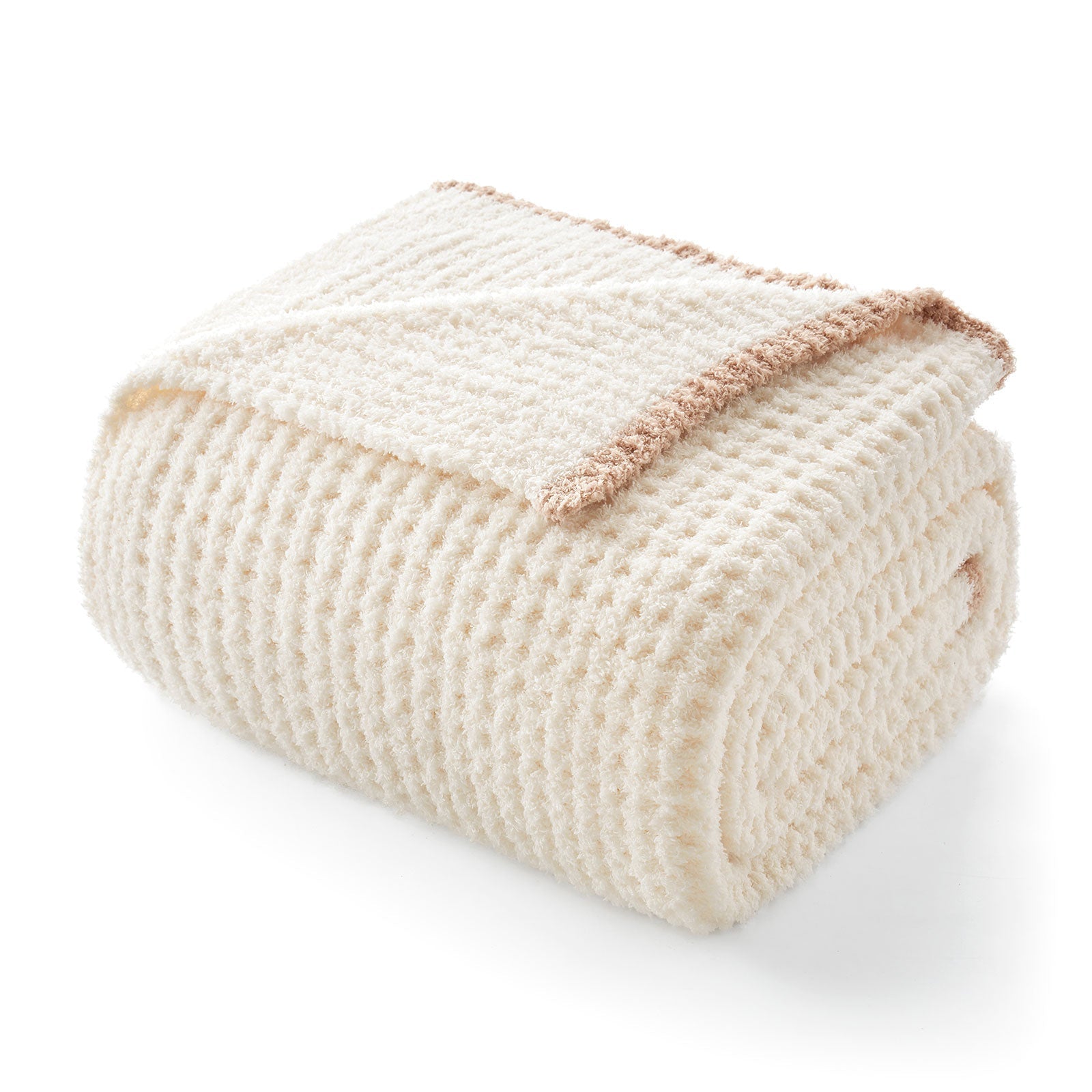 Soft Waffle Feather Yarn Throw Blanket
