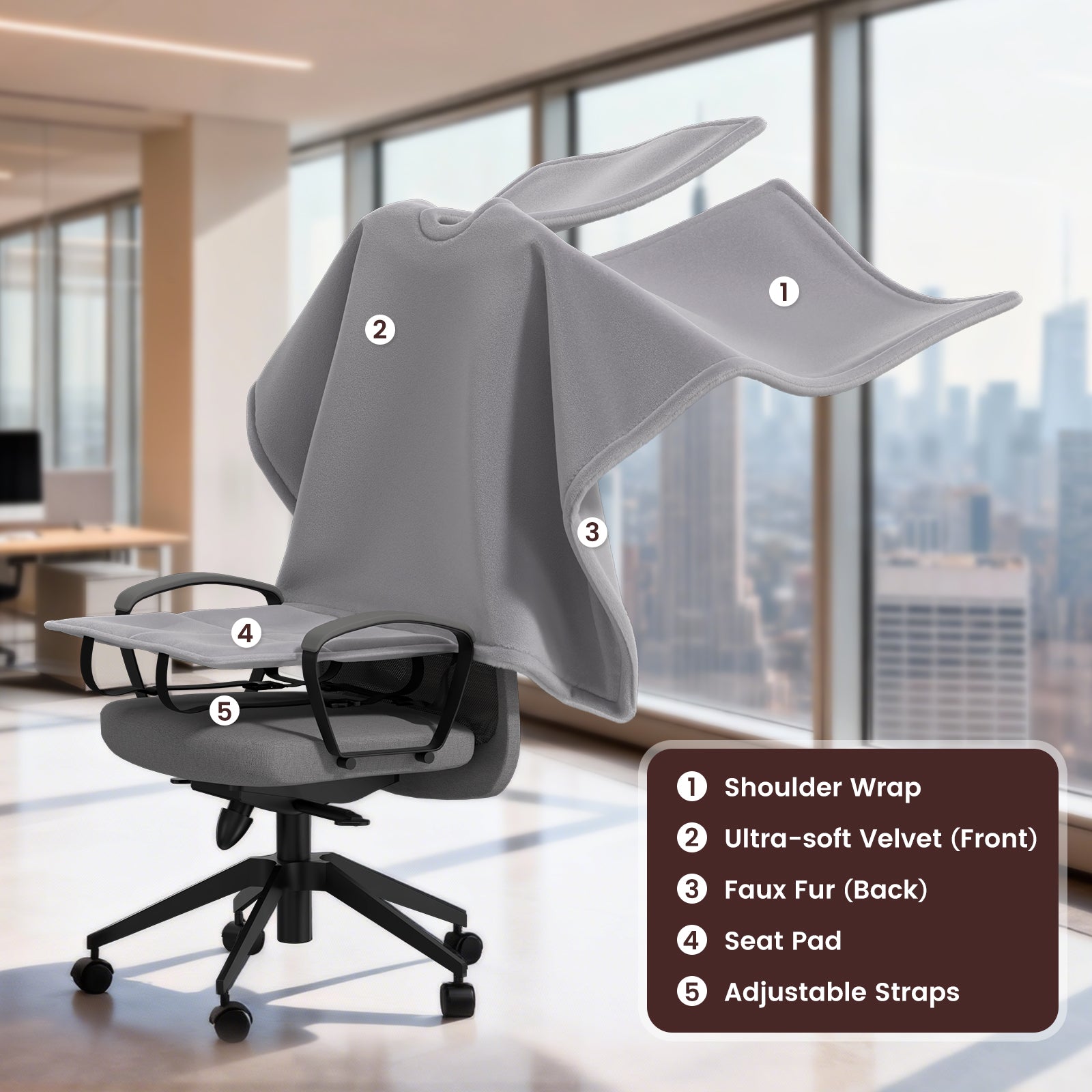 Faux Fur Office Chair Blanket