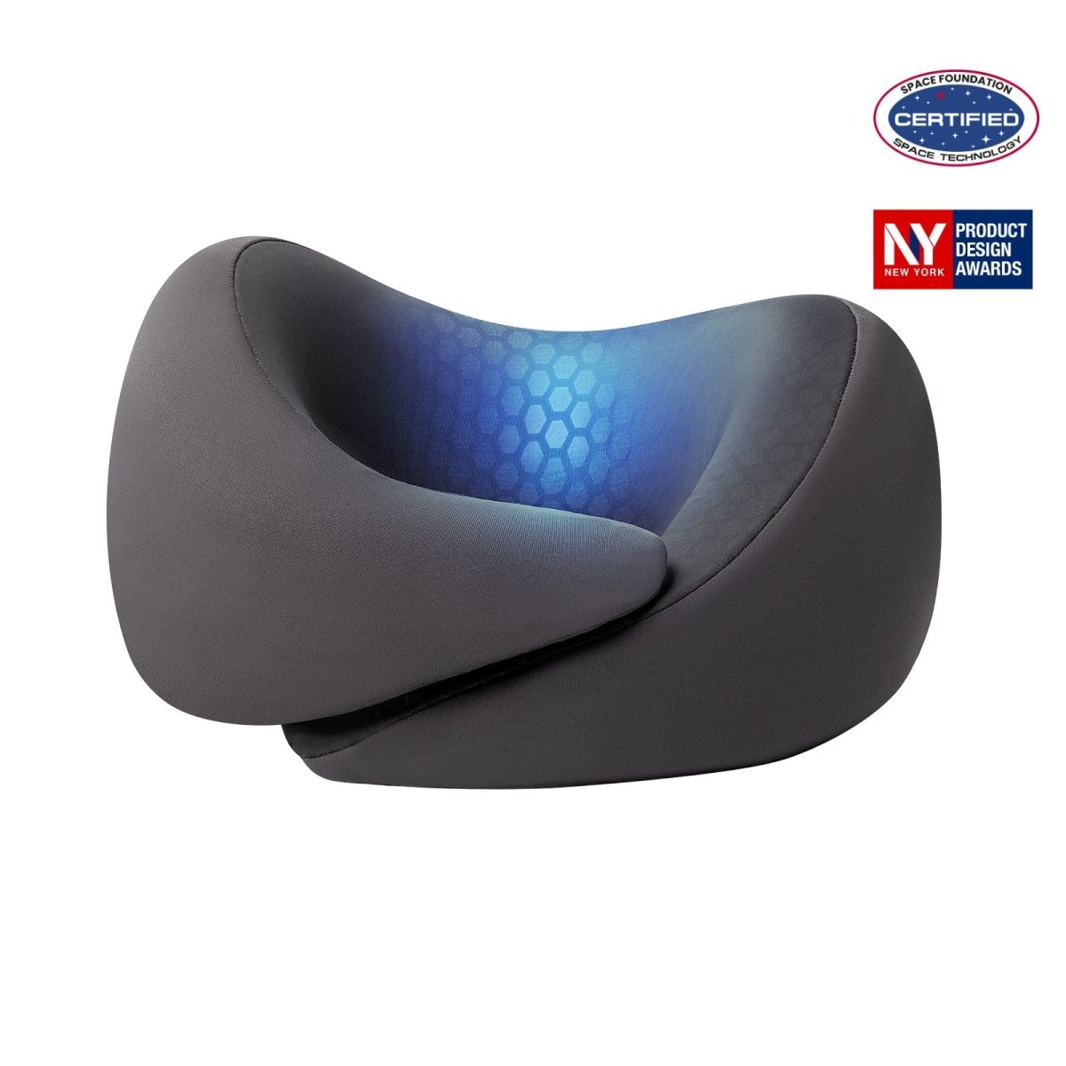 Outlast® Cooling Travel Pillow for better rest on the go, cool and more supportive.#color_Charcoal Grey