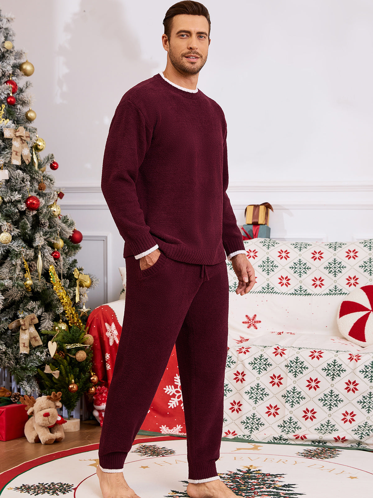 CozyBliss x SS Men Crewneck Knit Loungewear Set
