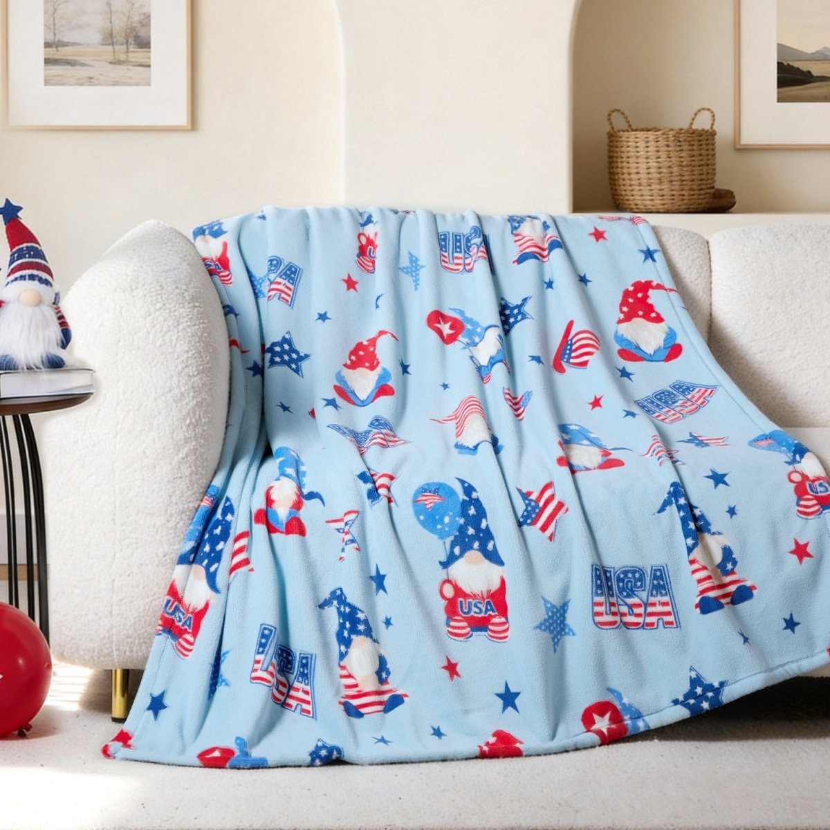 Cozy Bliss Milky Plush Throw Blanket front view #color_Misty Blue