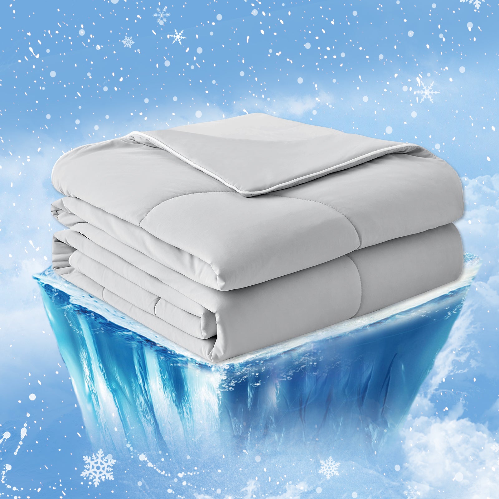 Cozy Bliss cooling blanketon ice, perfect for hot sleepers #Color_Grey