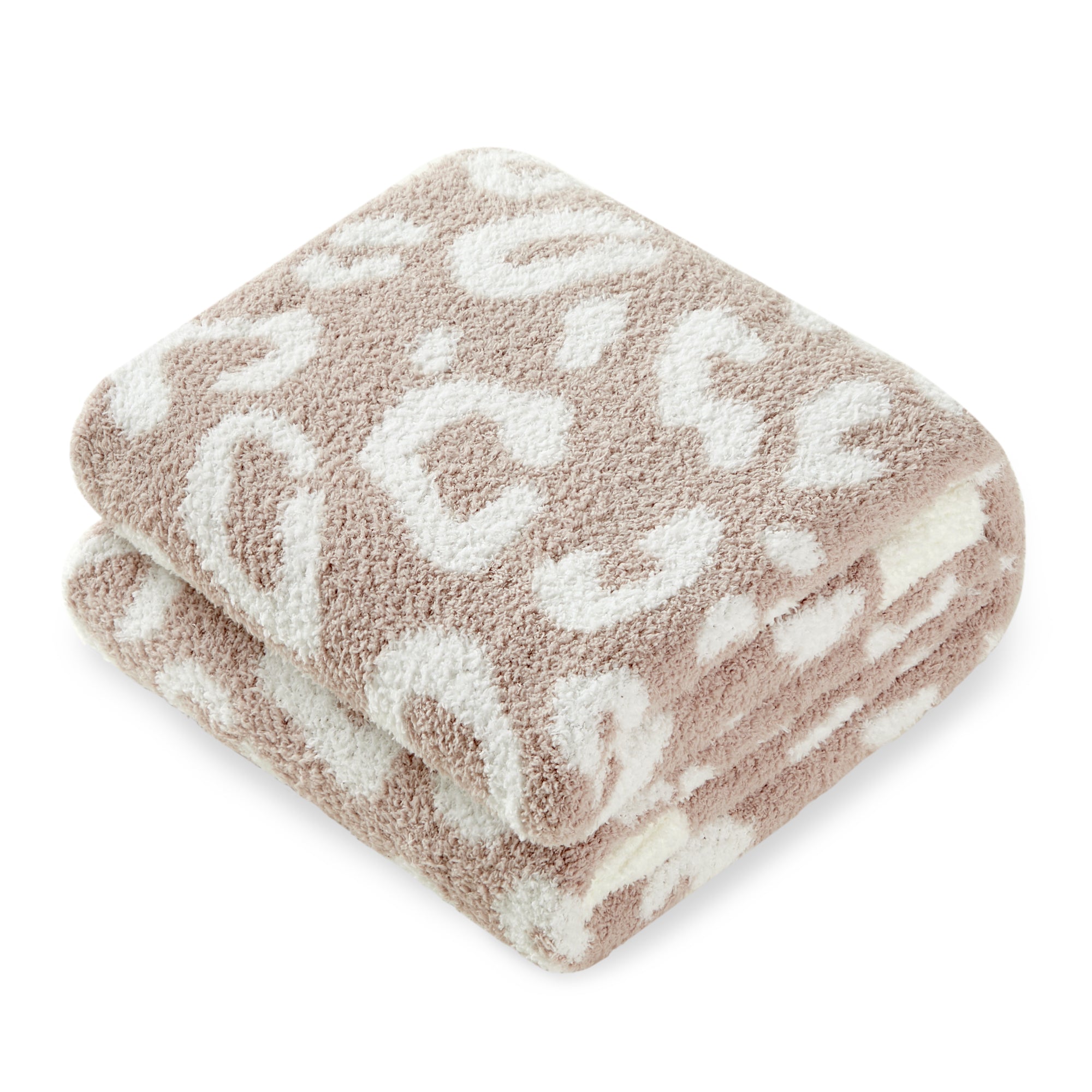 Reversible Leopard Feather Yarn Throw Blanket