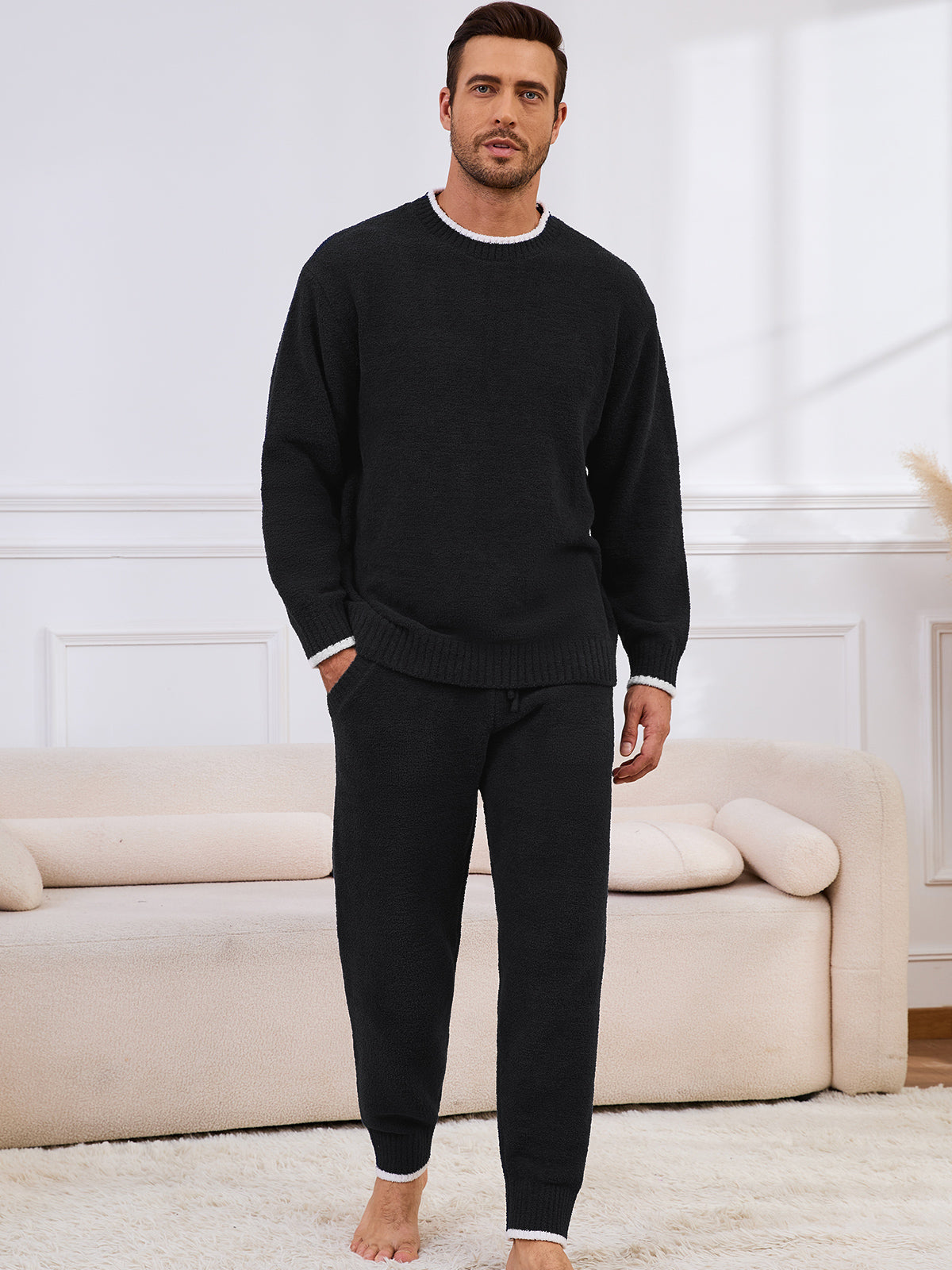 CozyBliss x SS Men Crewneck Knit Loungewear Set