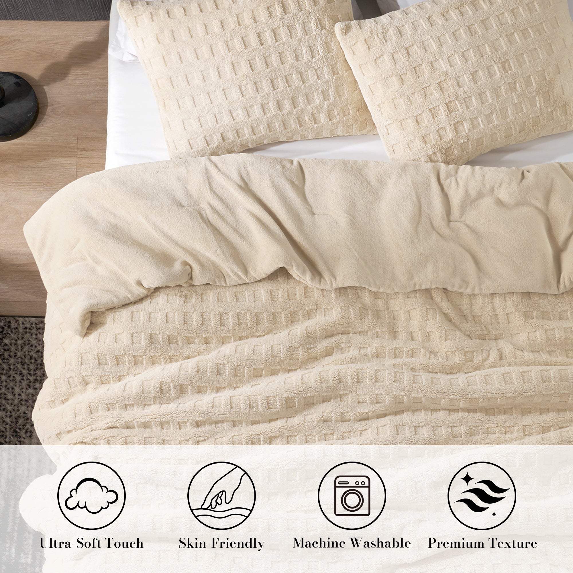 Winter Jacquard Cuddle Soft Waffle Comforter Set