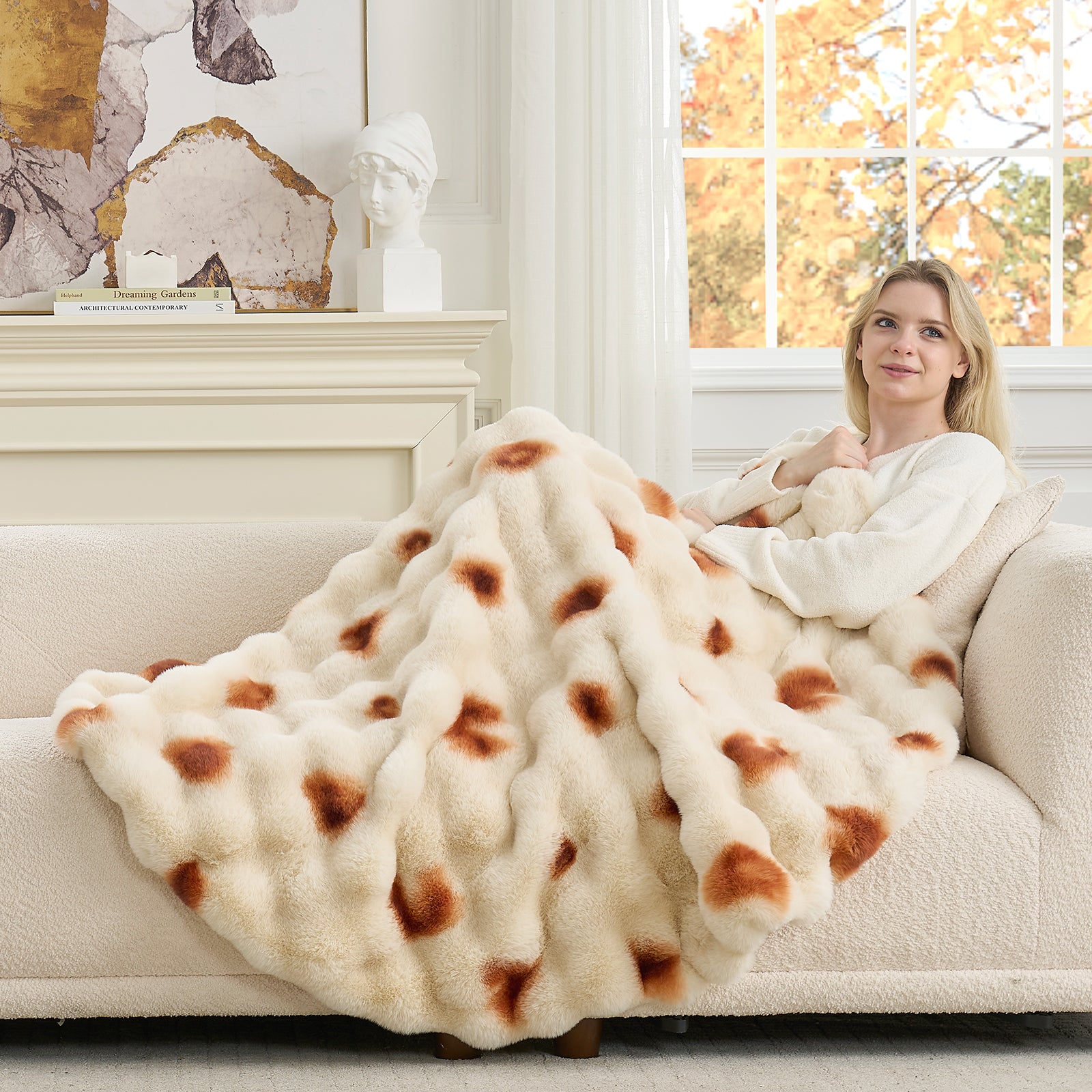 Burrito Faux Fur Throw Blanket 60 Inches