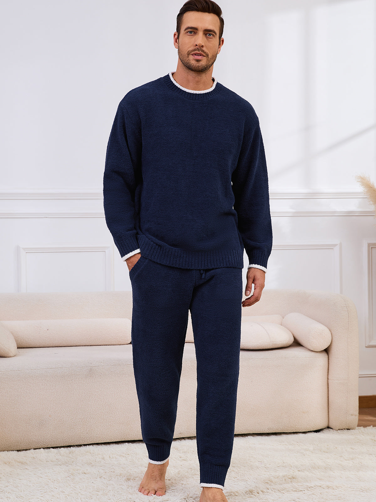 CozyBliss x SS Men Crewneck Knit Loungewear Set