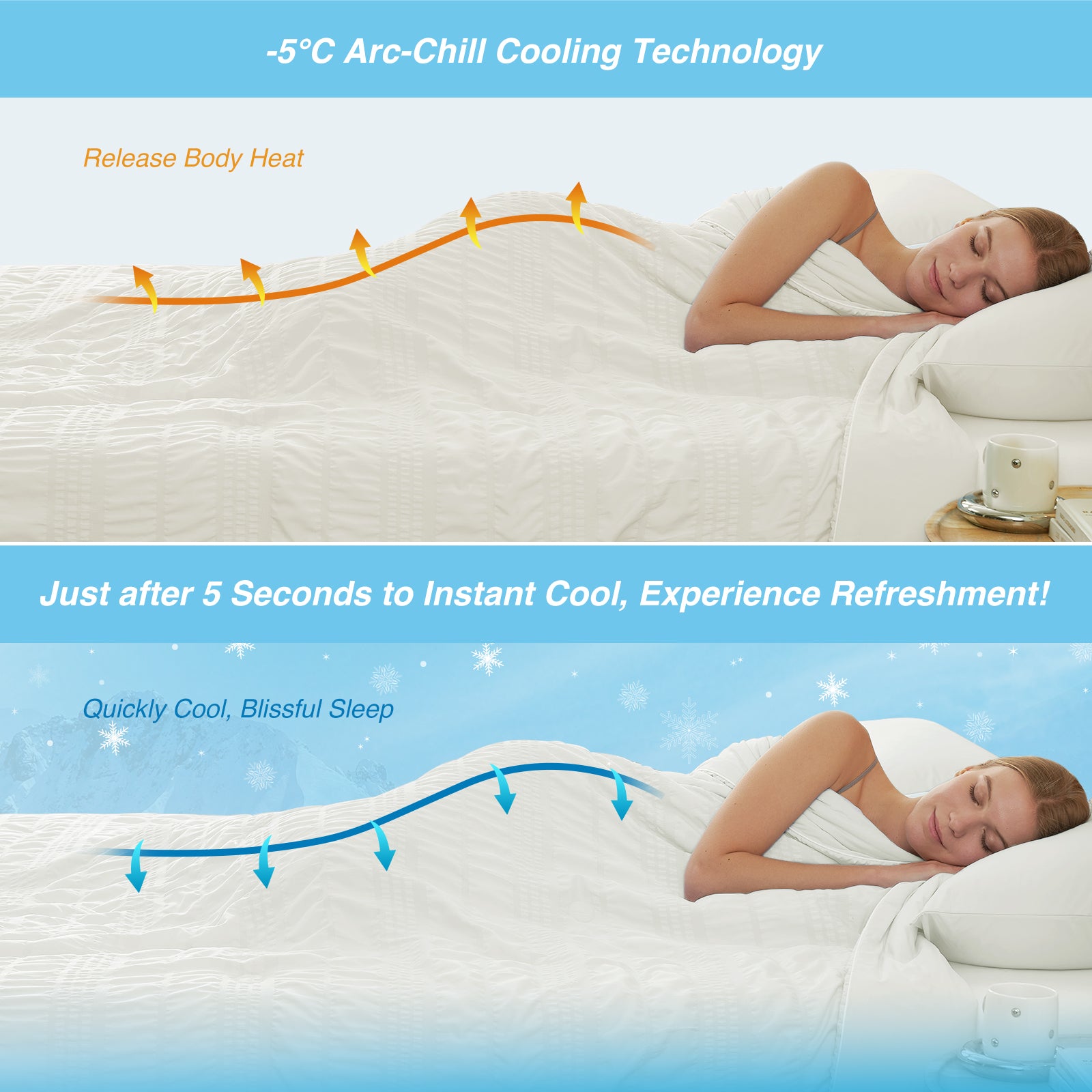 Cozy Bliss Cooling Comforter - Instant Cooling #color_Cream White