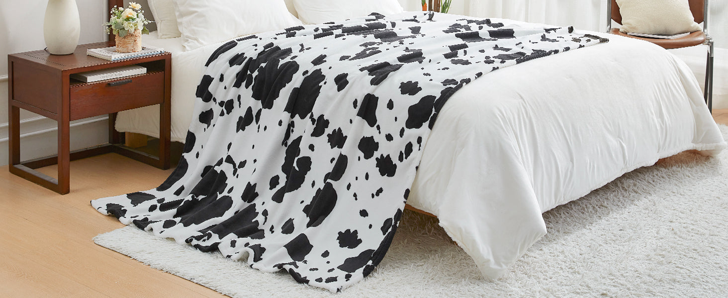 Cow print blankets online