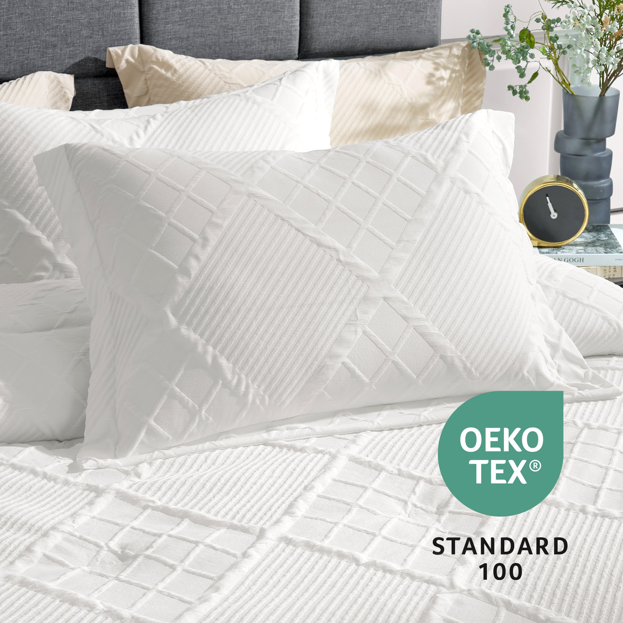 All-Season Jacquard Windowpane Comforter Set