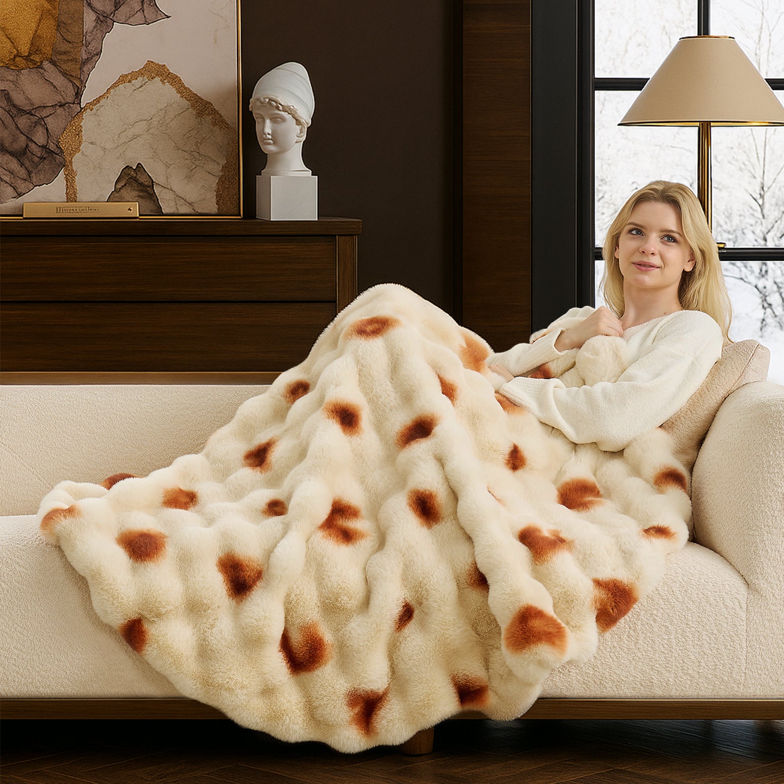 Burrito Faux Fur Throw Blanket