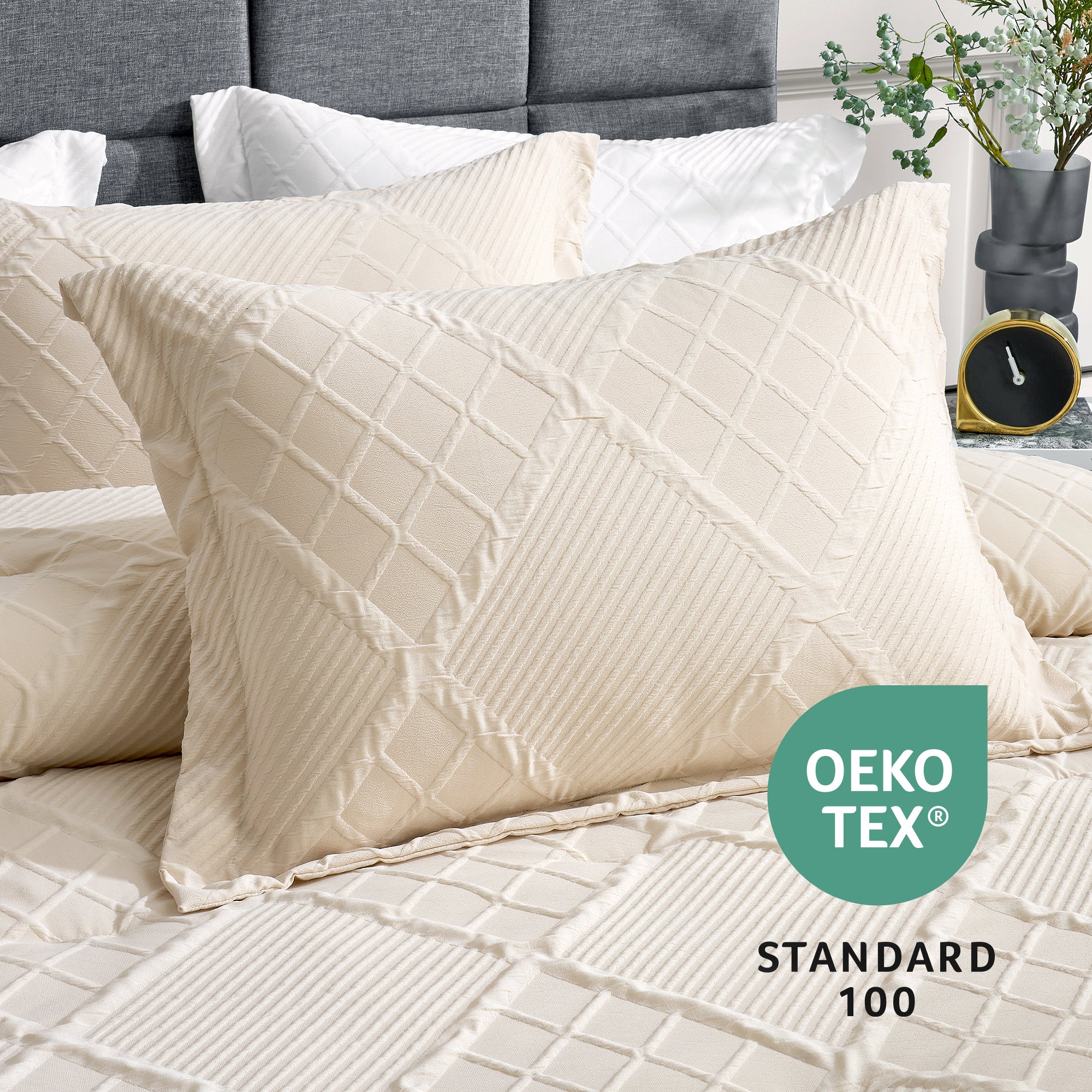 All-Season Jacquard Windowpane Comforter Set