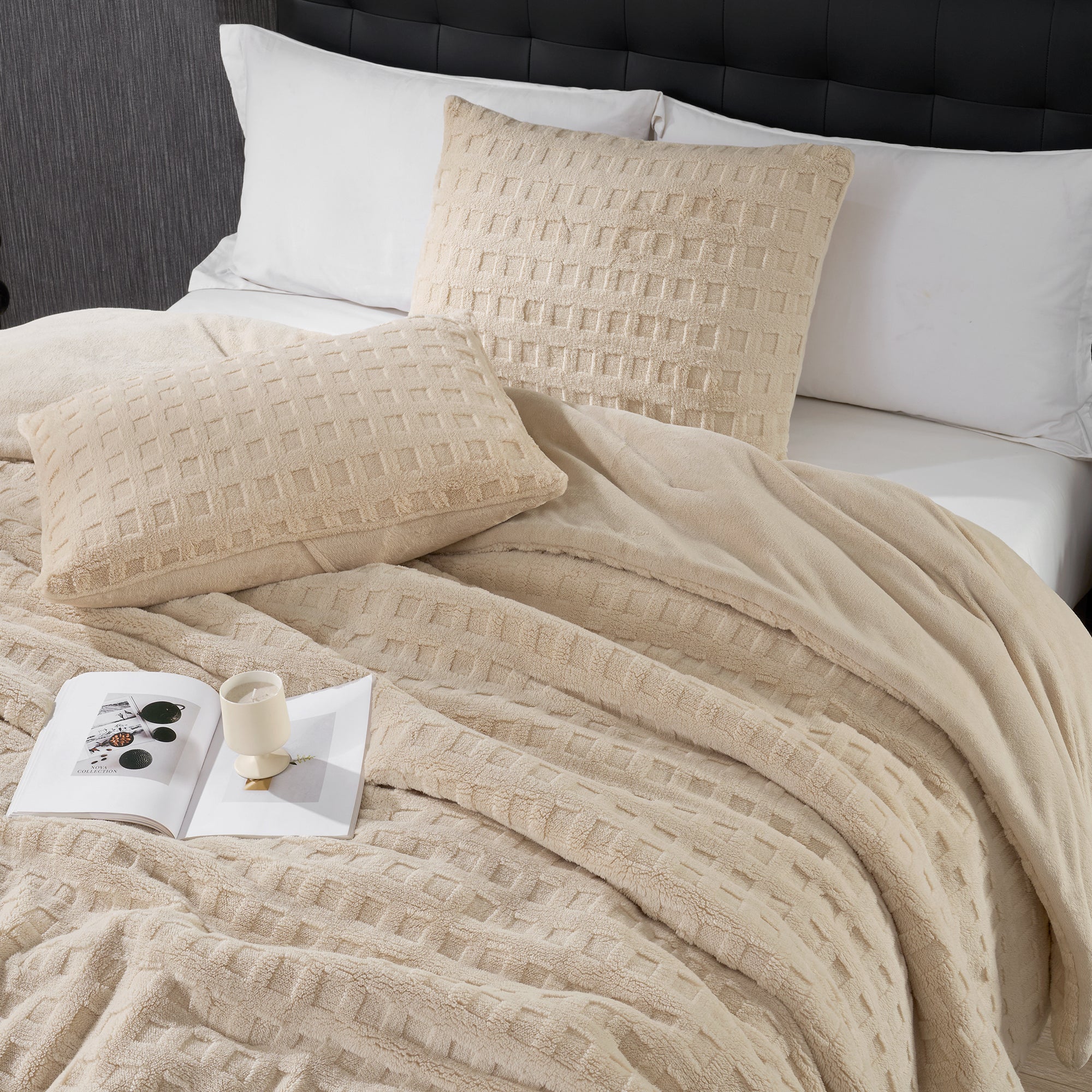 Winter Jacquard Cuddle Soft Waffle Comforter Set
